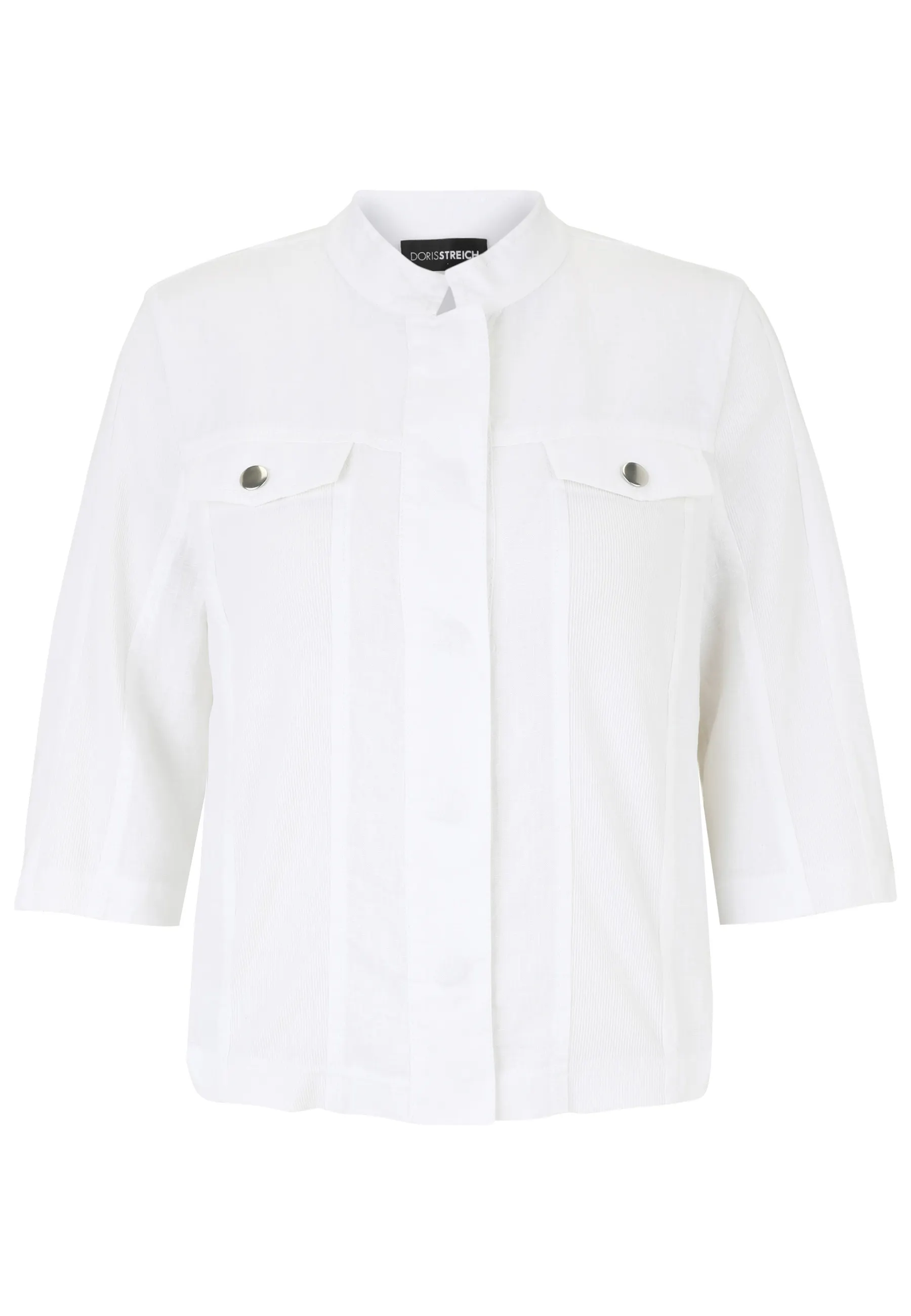Leinenjacke mit Stehkragen