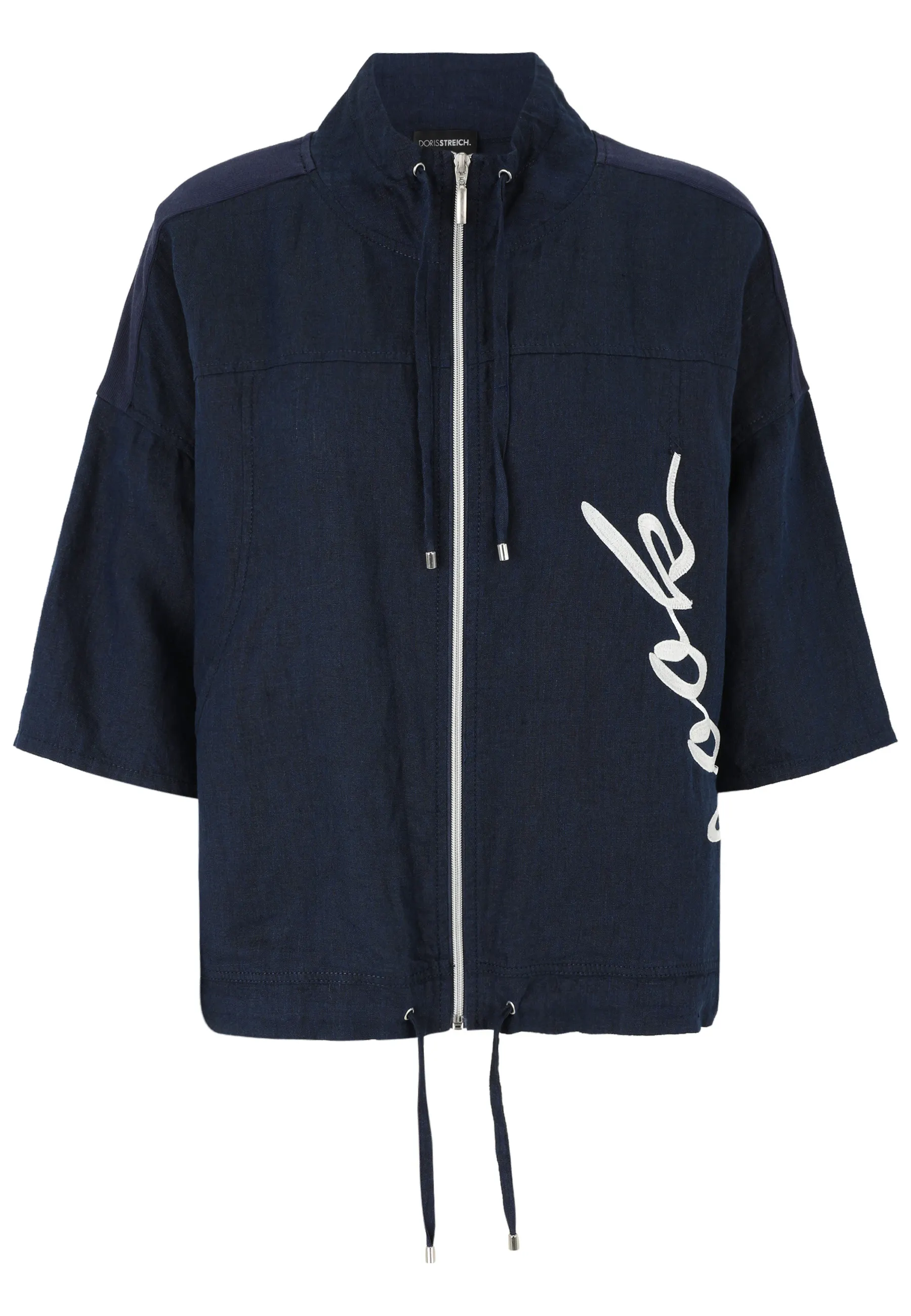 Leinenjacke mit Stehkragen
