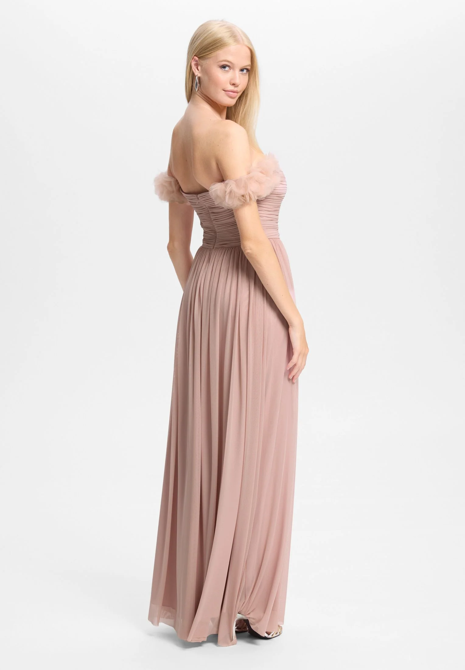Off-Shoulder Abendkleid mit Blumenapplikation - Image 4
