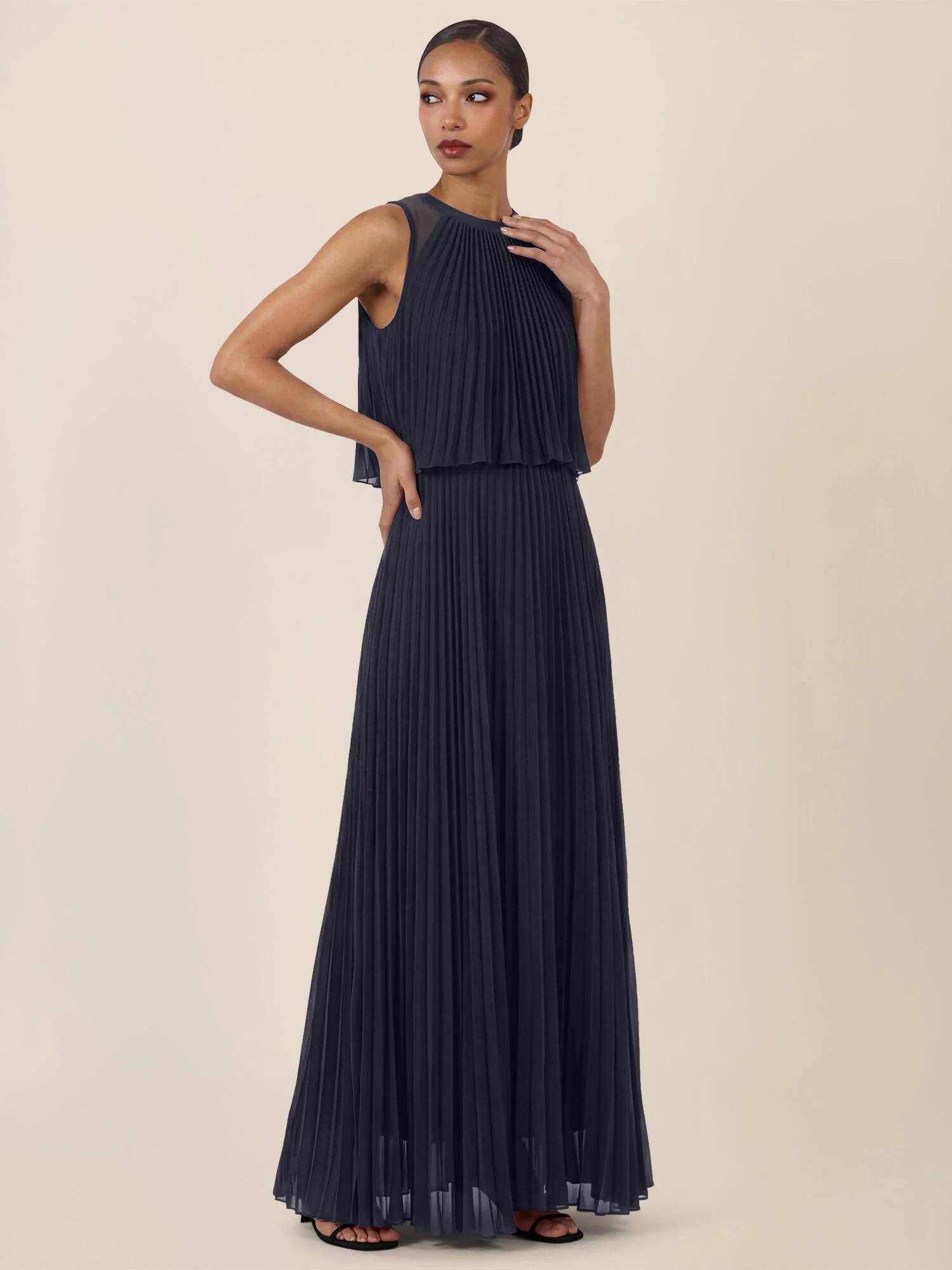 Plisseekleid Maxi aus Chiffon - Image 3