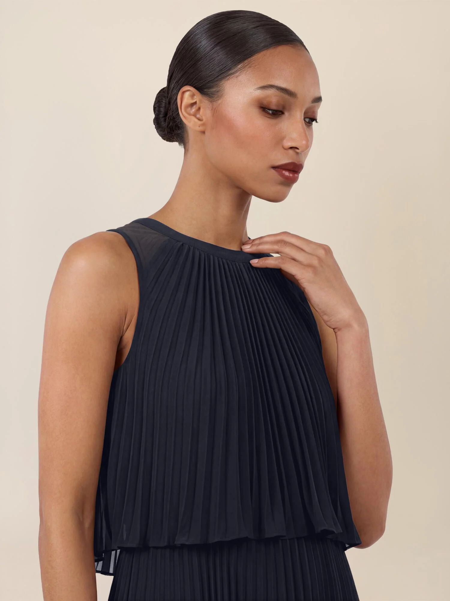 Plisseekleid Maxi aus Chiffon - Image 5