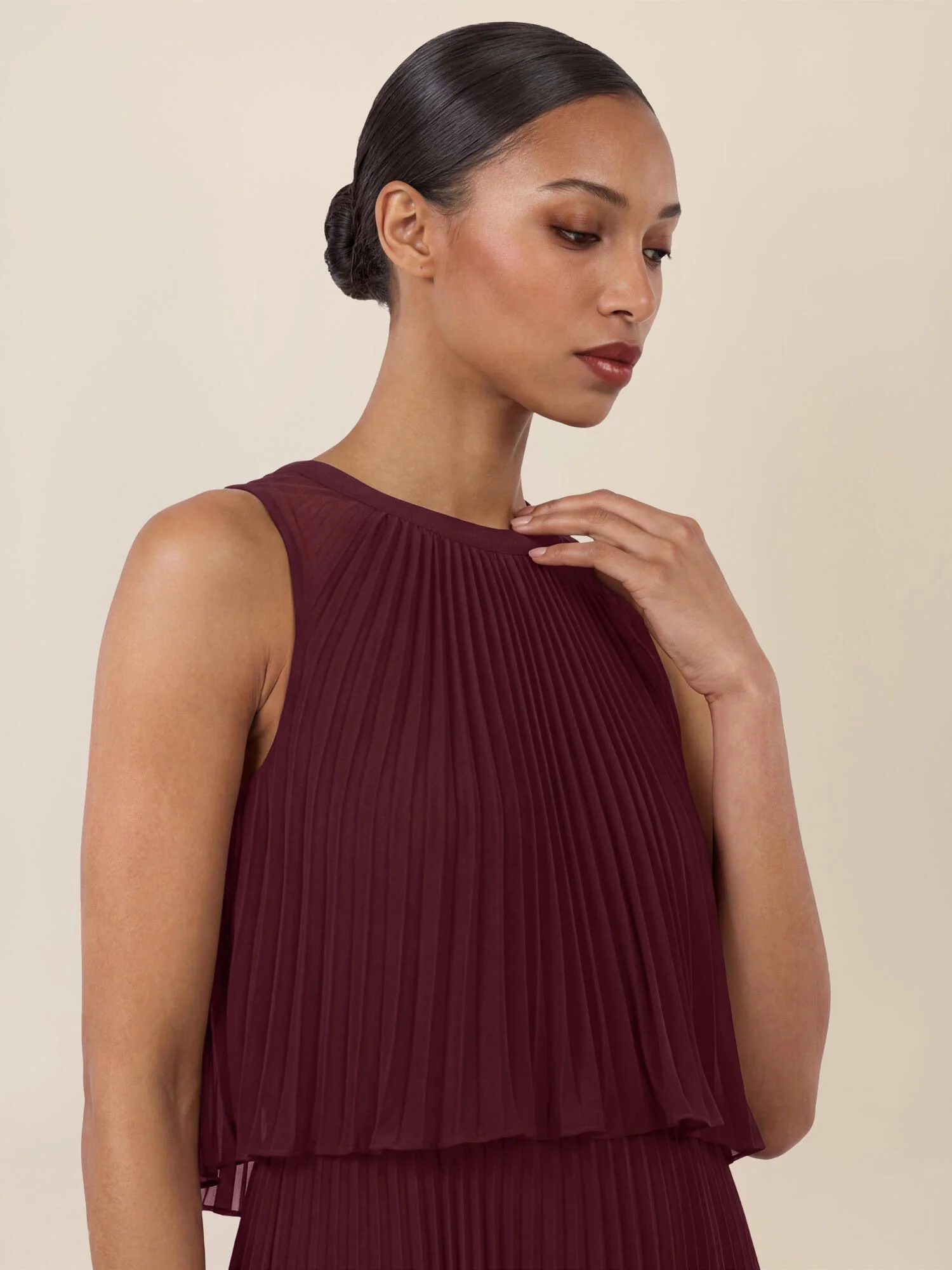 Plisseekleid Maxi aus Chiffon - Image 5