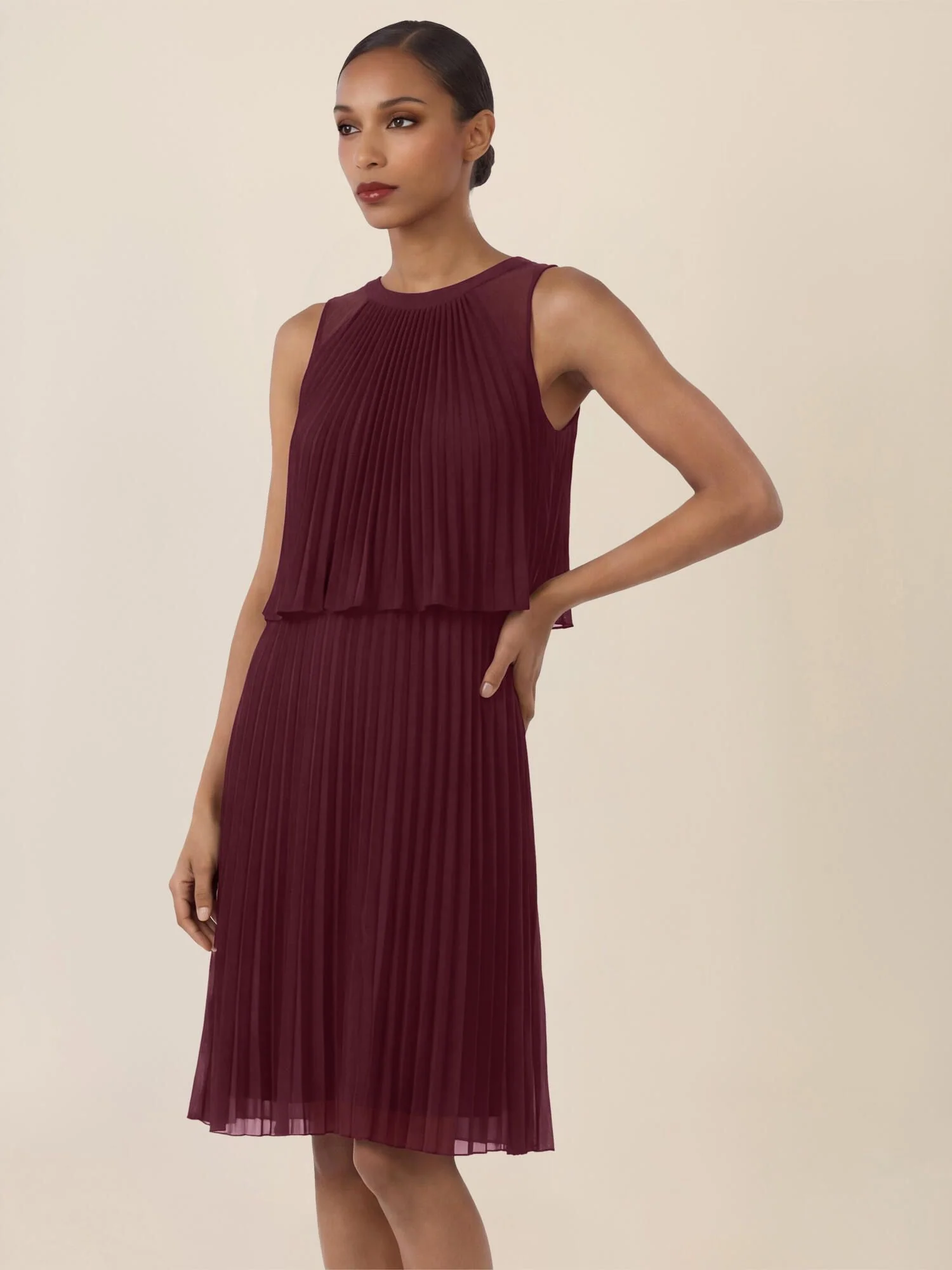 Plisseekleid Midi aus Chiffon - Image 2