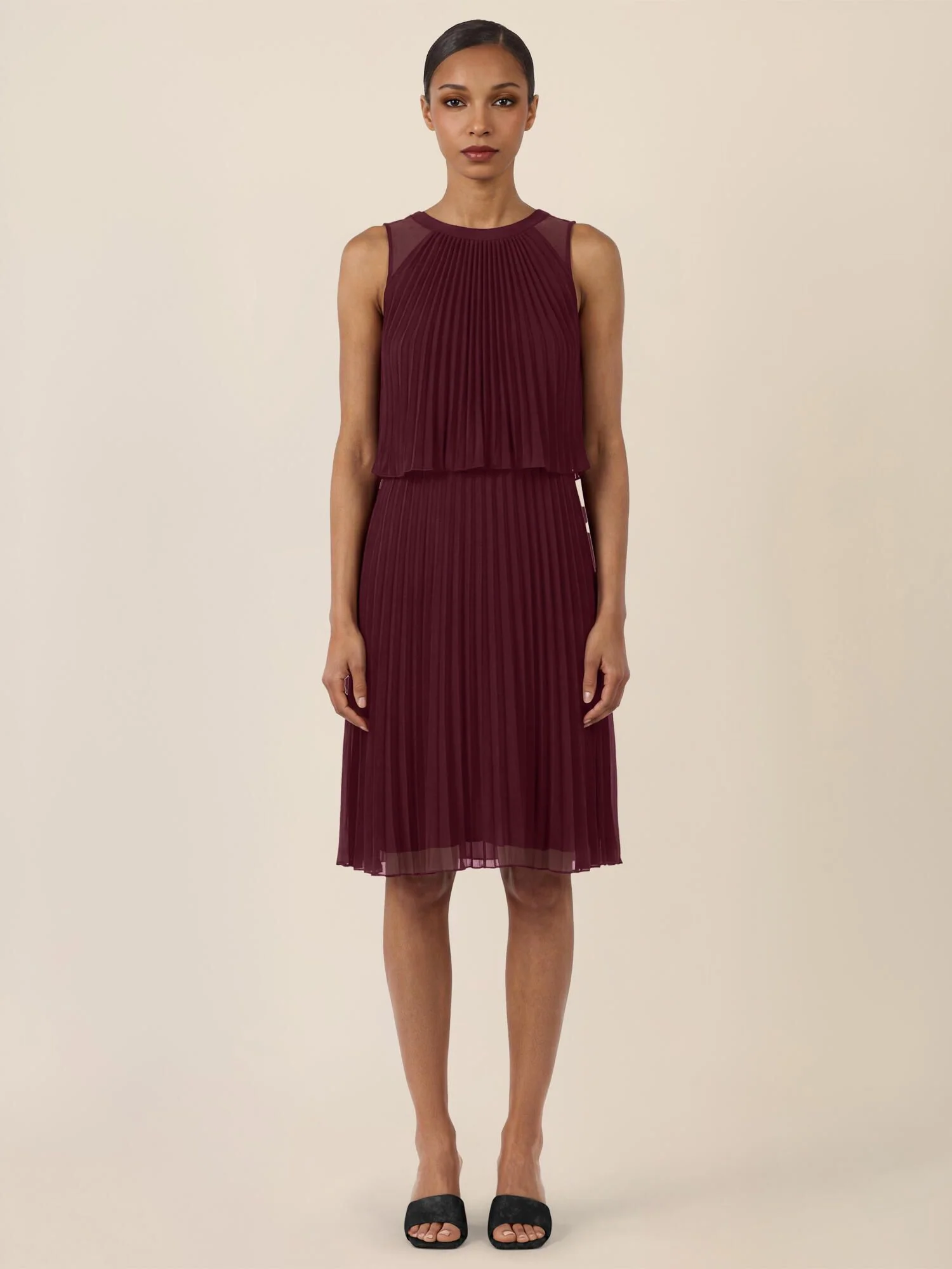 Plisseekleid Midi aus Chiffon - Image 3