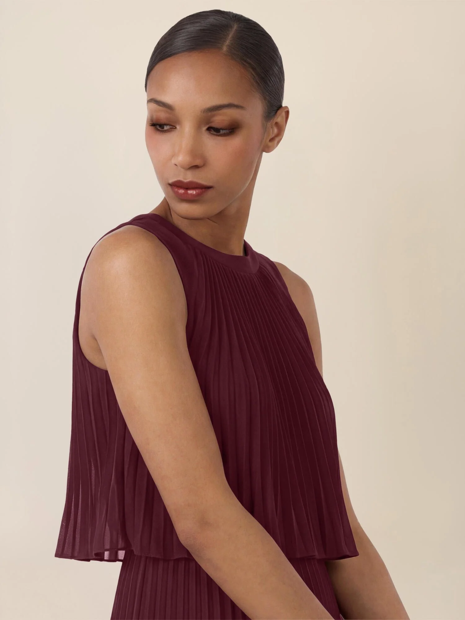 Plisseekleid Midi aus Chiffon - Image 6
