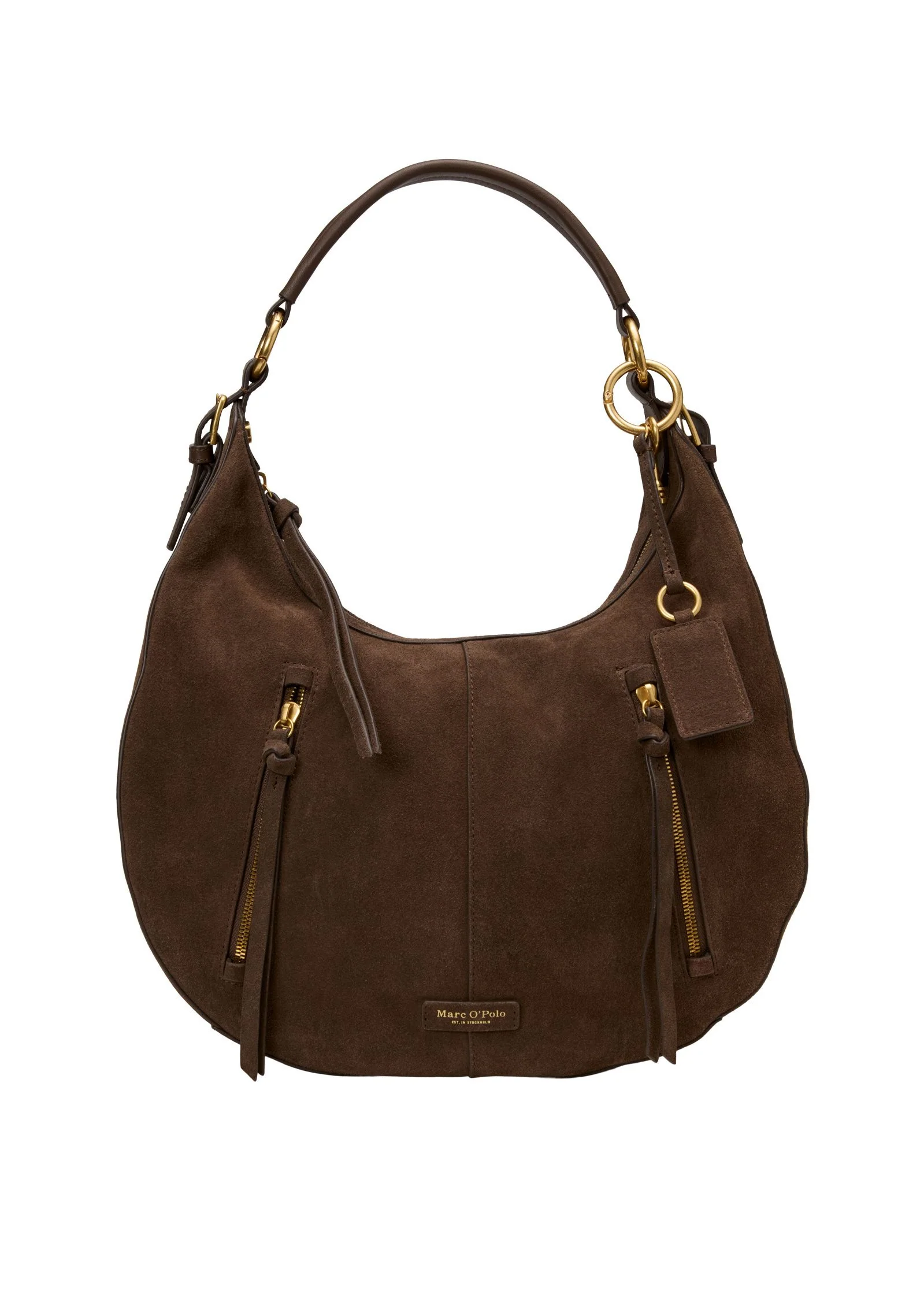 Schultertasche aus Veloursleder