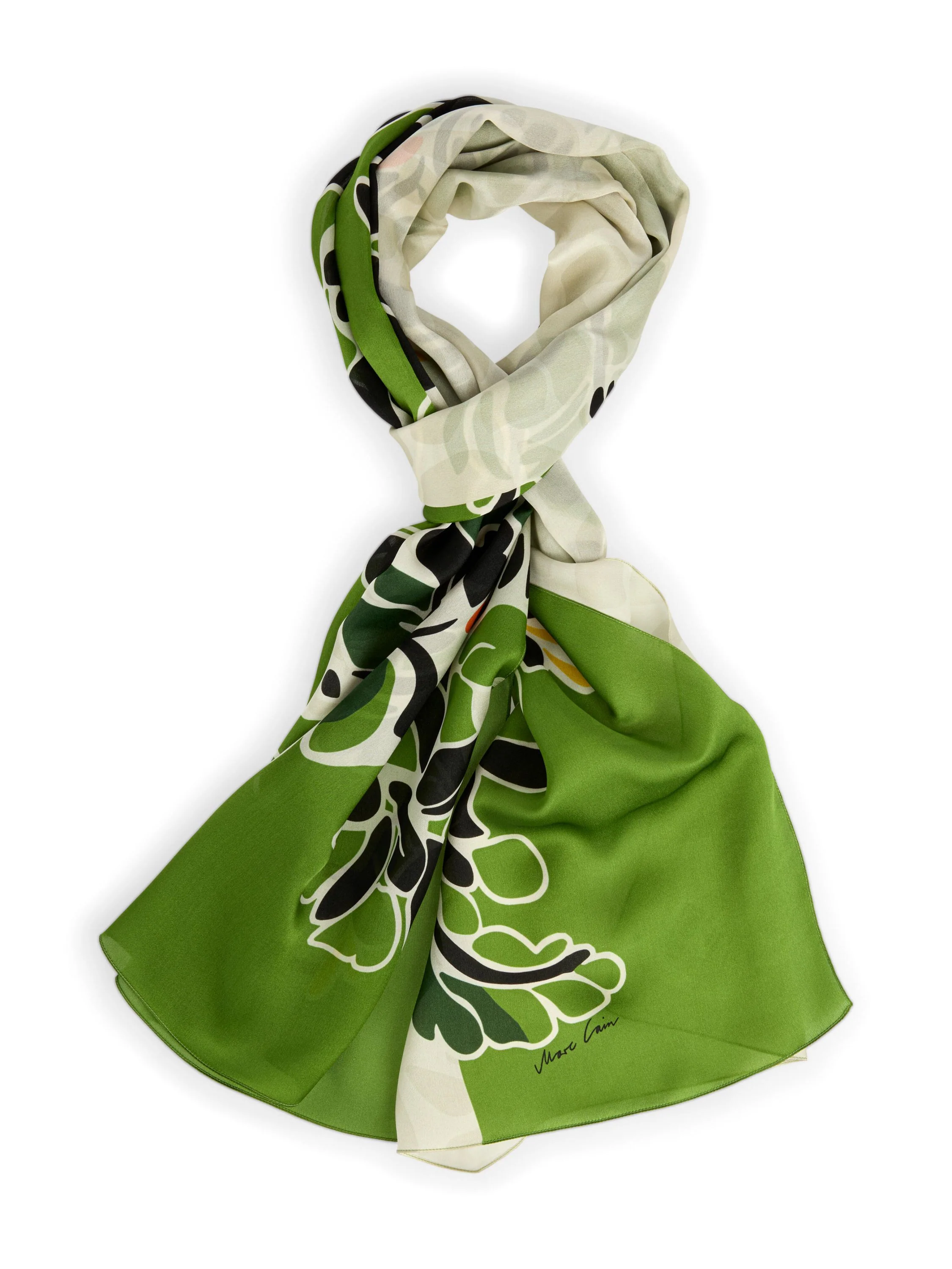Seidenschal mit Hibiskusblüten