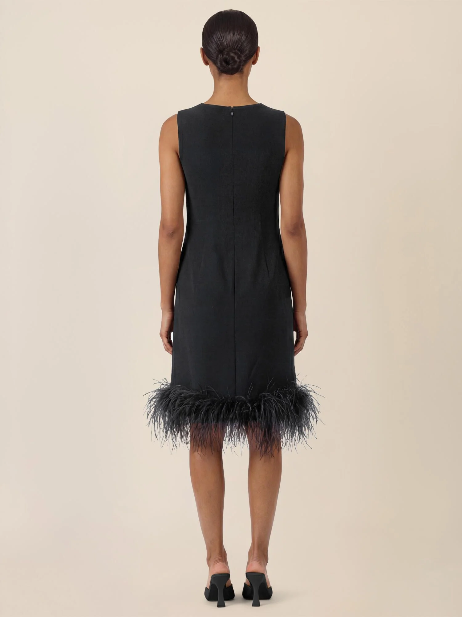 Shiftkleid Midi mit Federsaum - Image 5