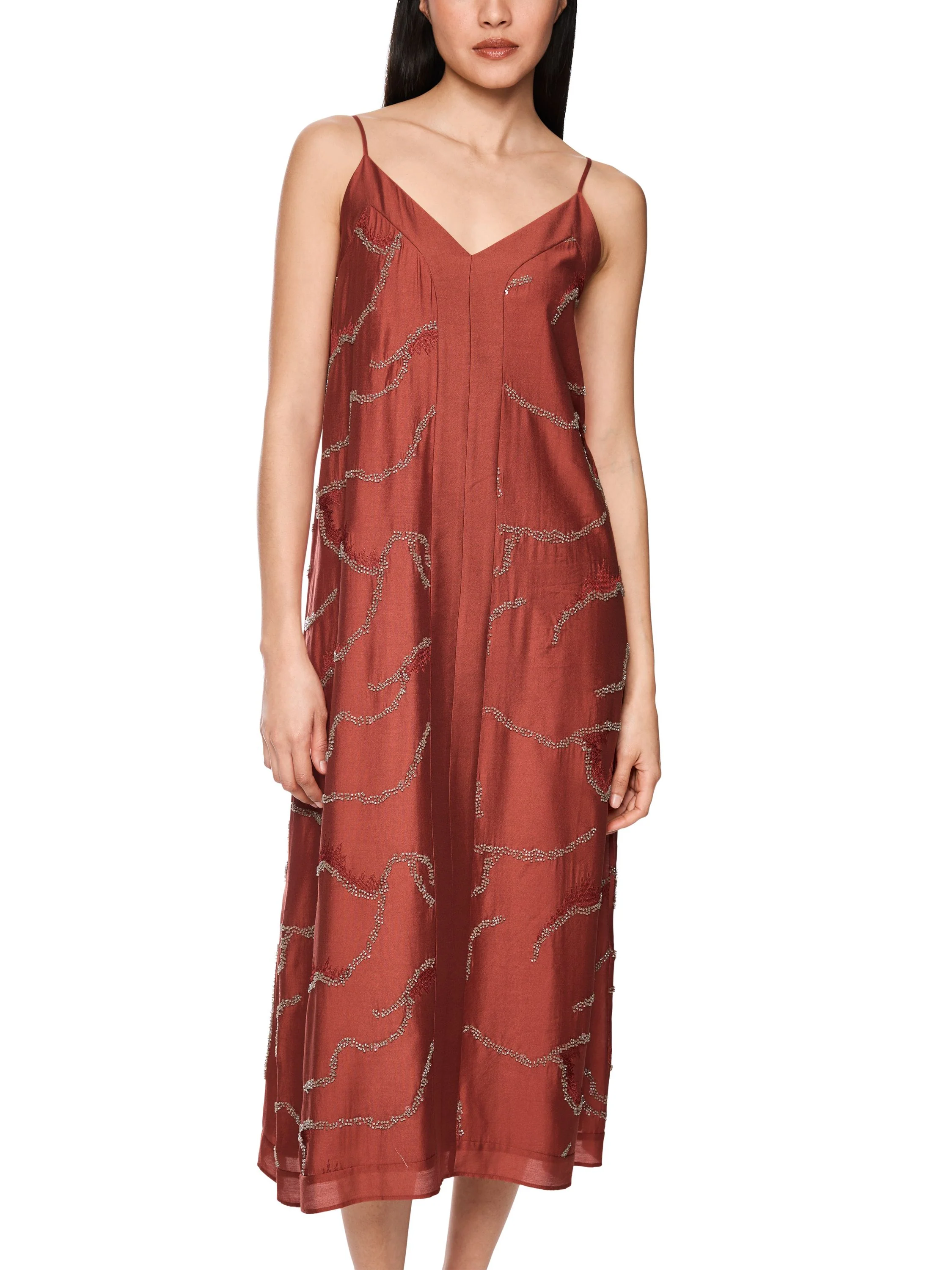 Sommerkleid Midi mit V-Ausschnitt - Image 4