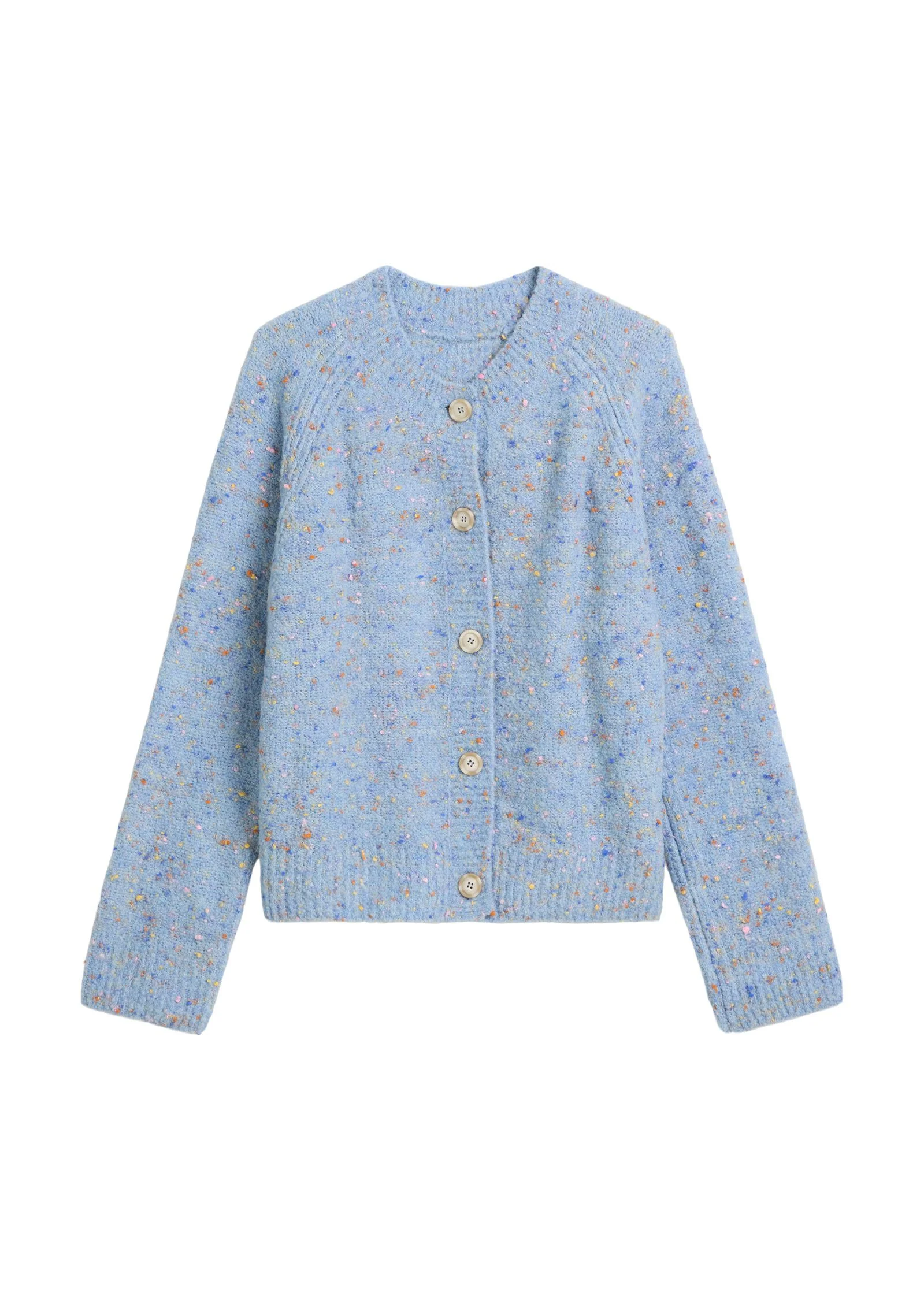 Stick-Cardigan aus Wollmix