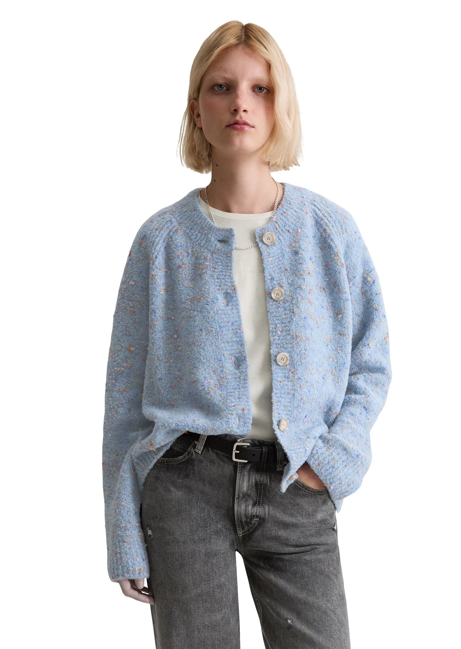 Stick-Cardigan aus Wollmix - Image 3