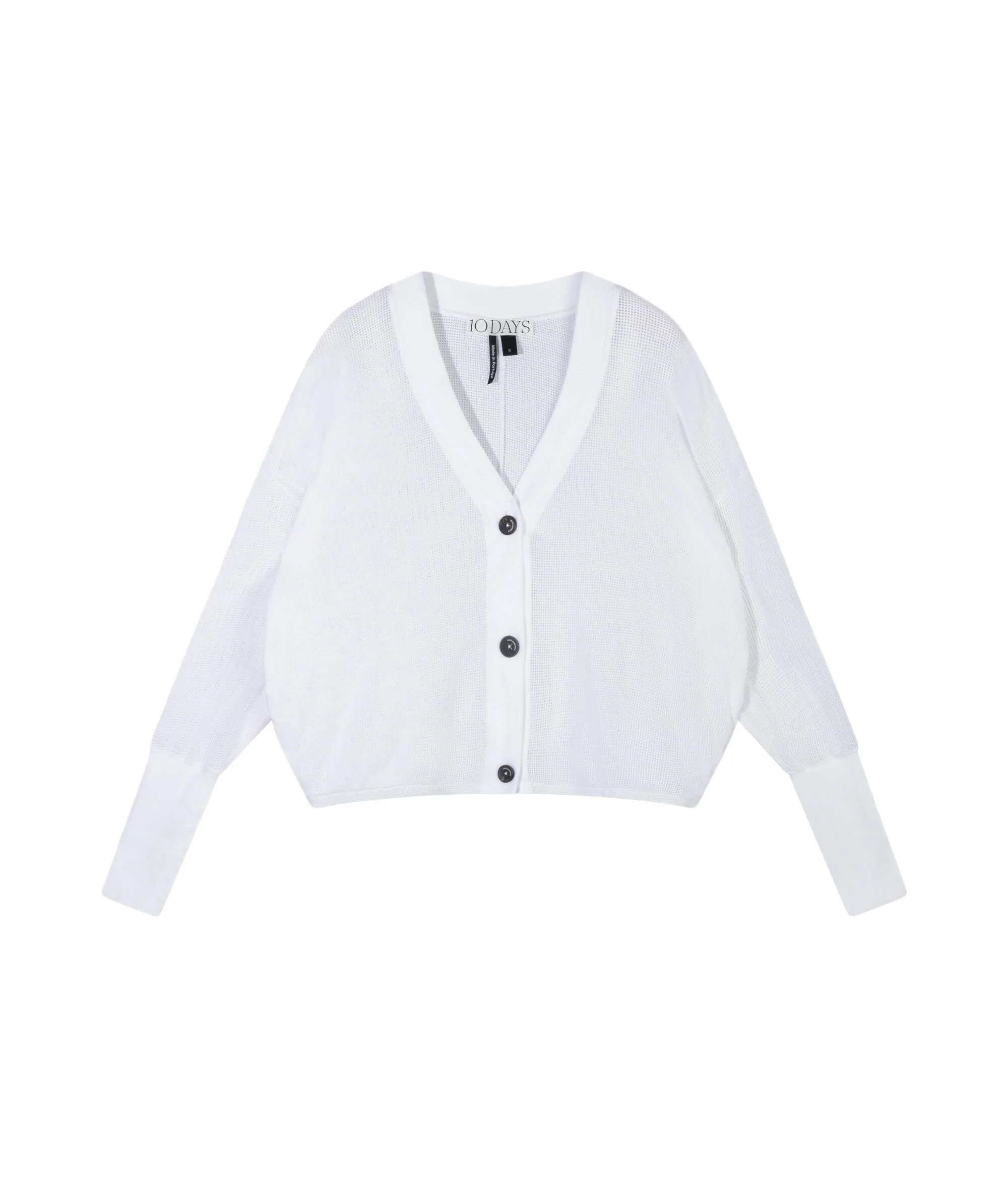 Strick-Cardigan aus Baumwoll-Mesh