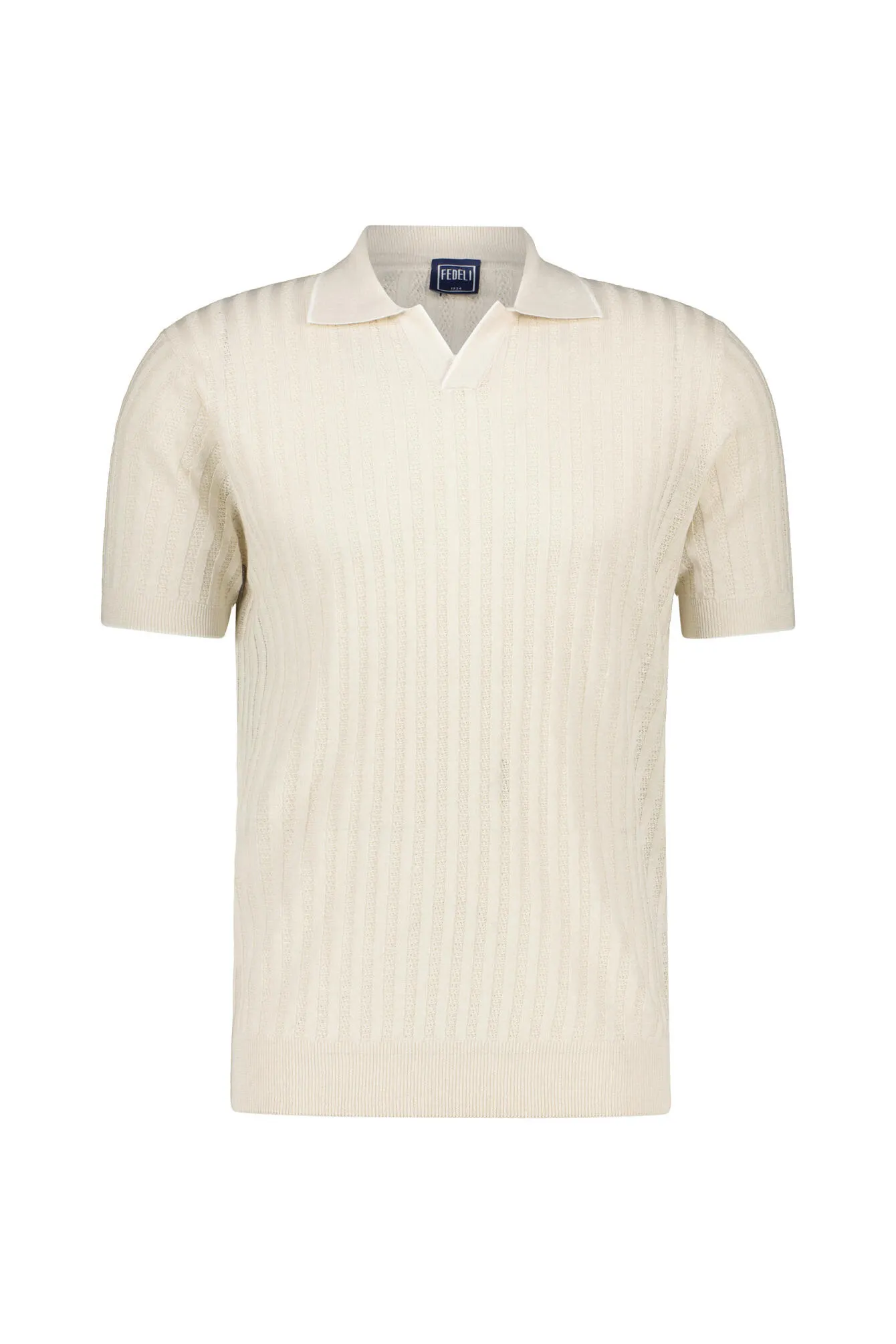 Strick-Poloshirt aus Leinenmix
