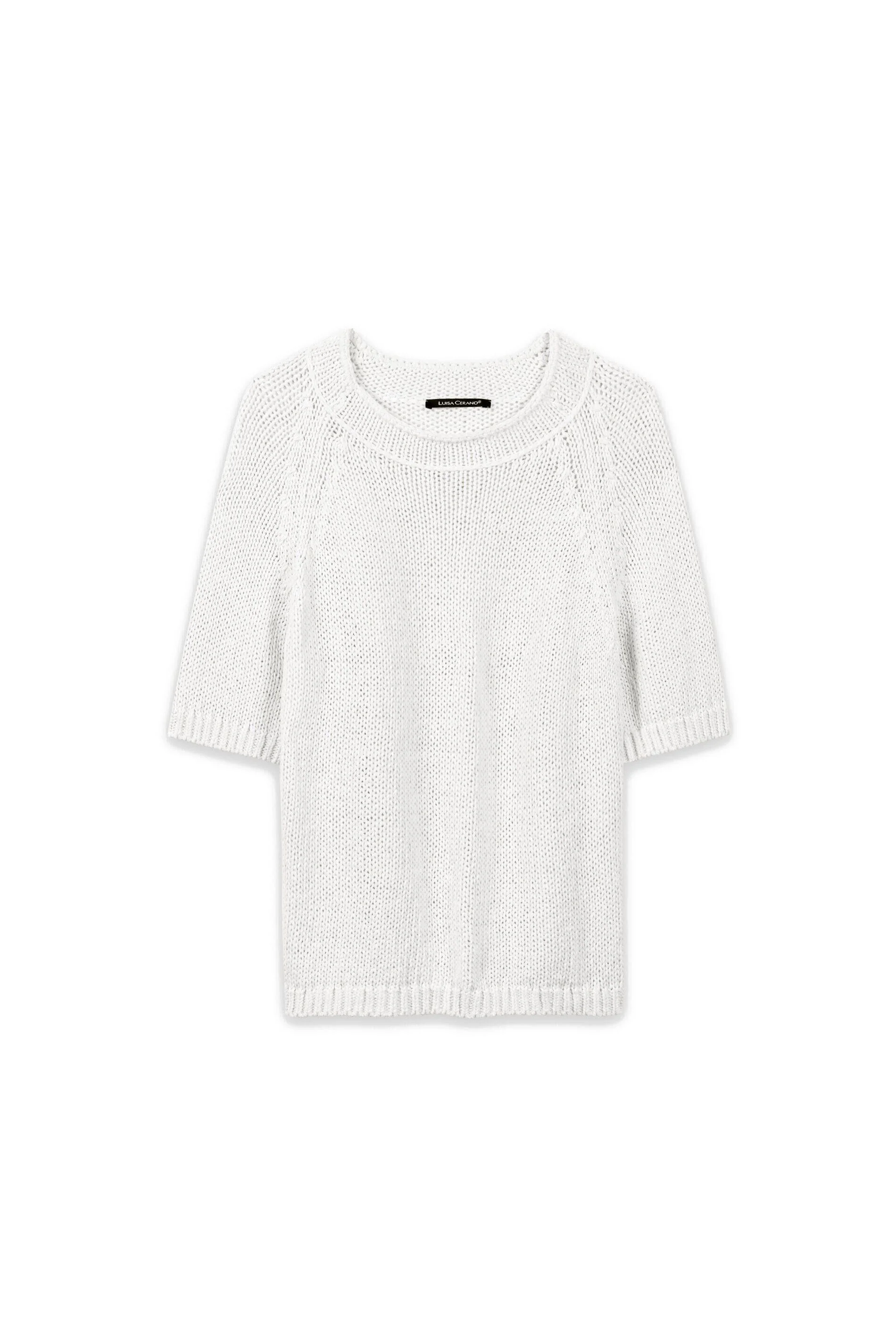 Strick-T-Shirt aus Leinenmix