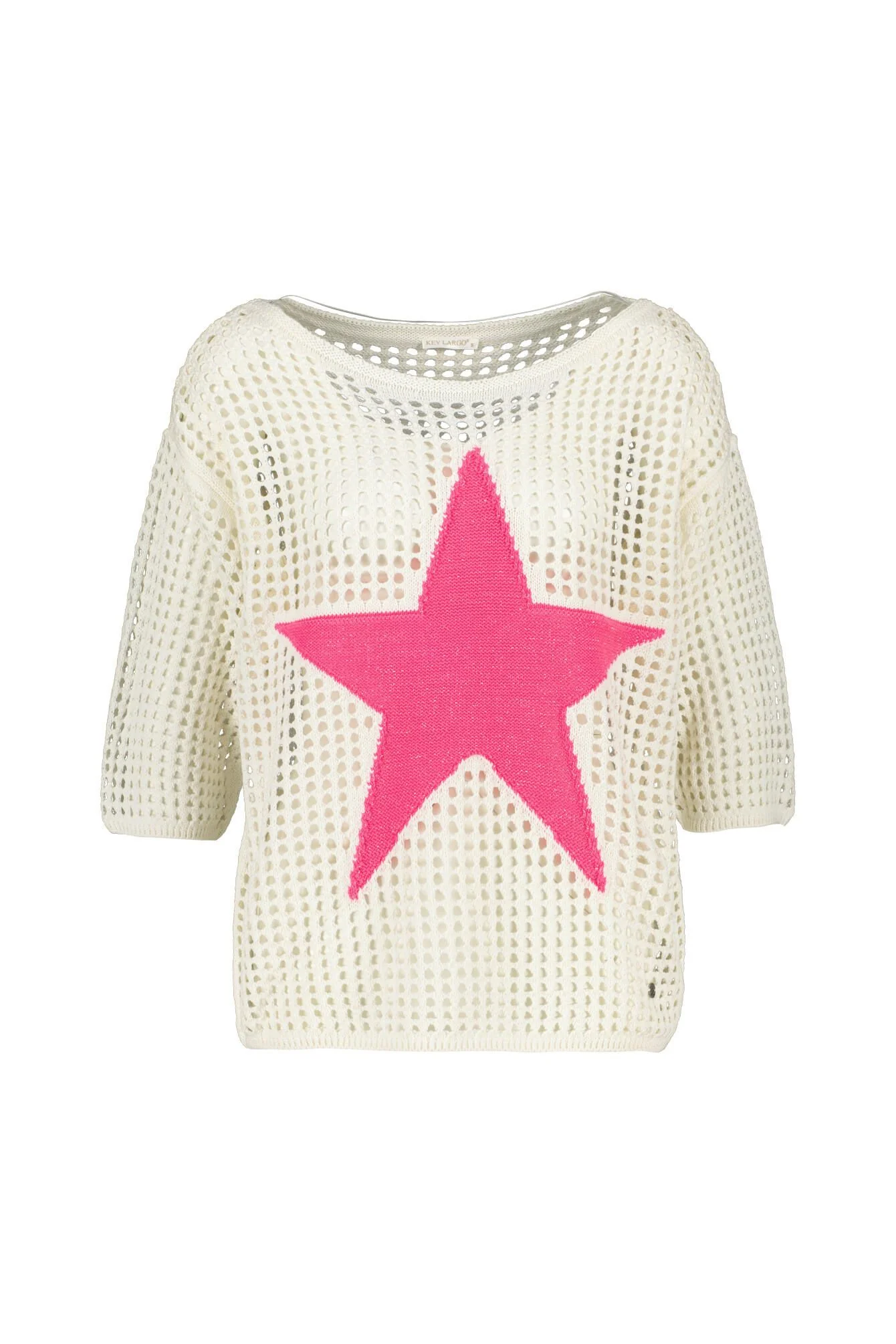 Strick-T-Shirt mit U-Boot-Ausschnitt