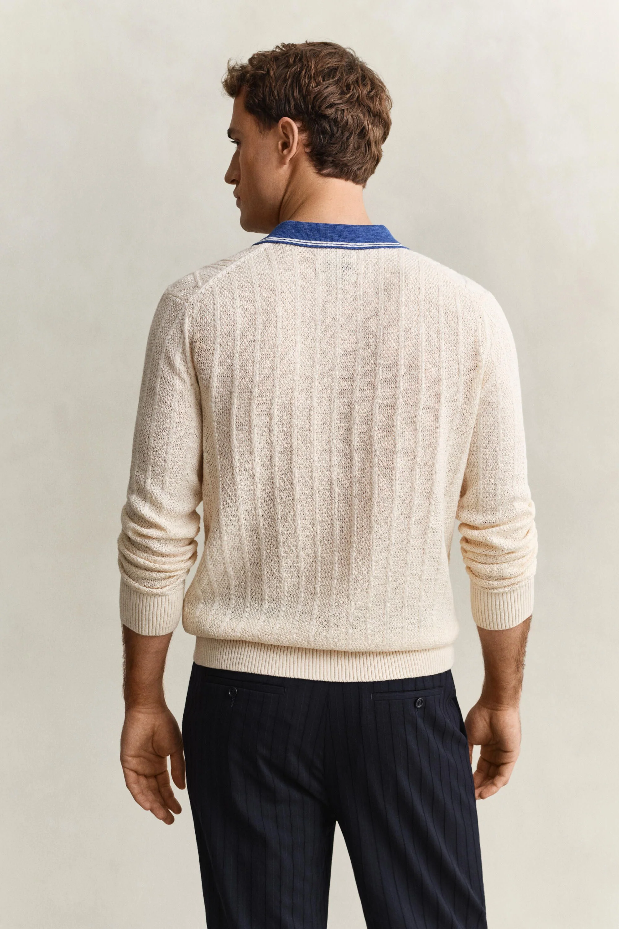 Strickpolopullover aus Leinen-, Seide-, Baumwollmix - Image 3