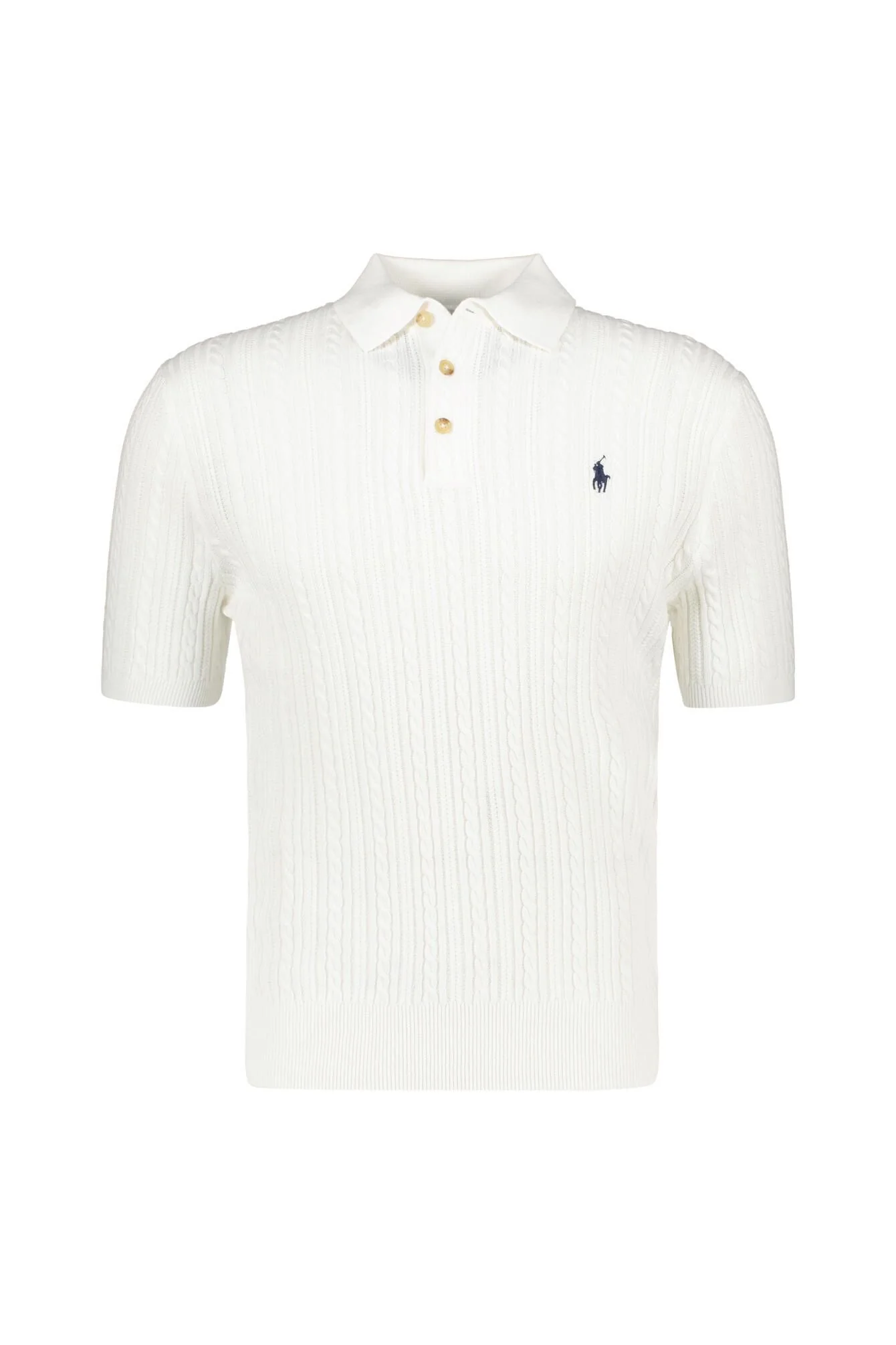 Strickpoloshirt aus Baumwolle