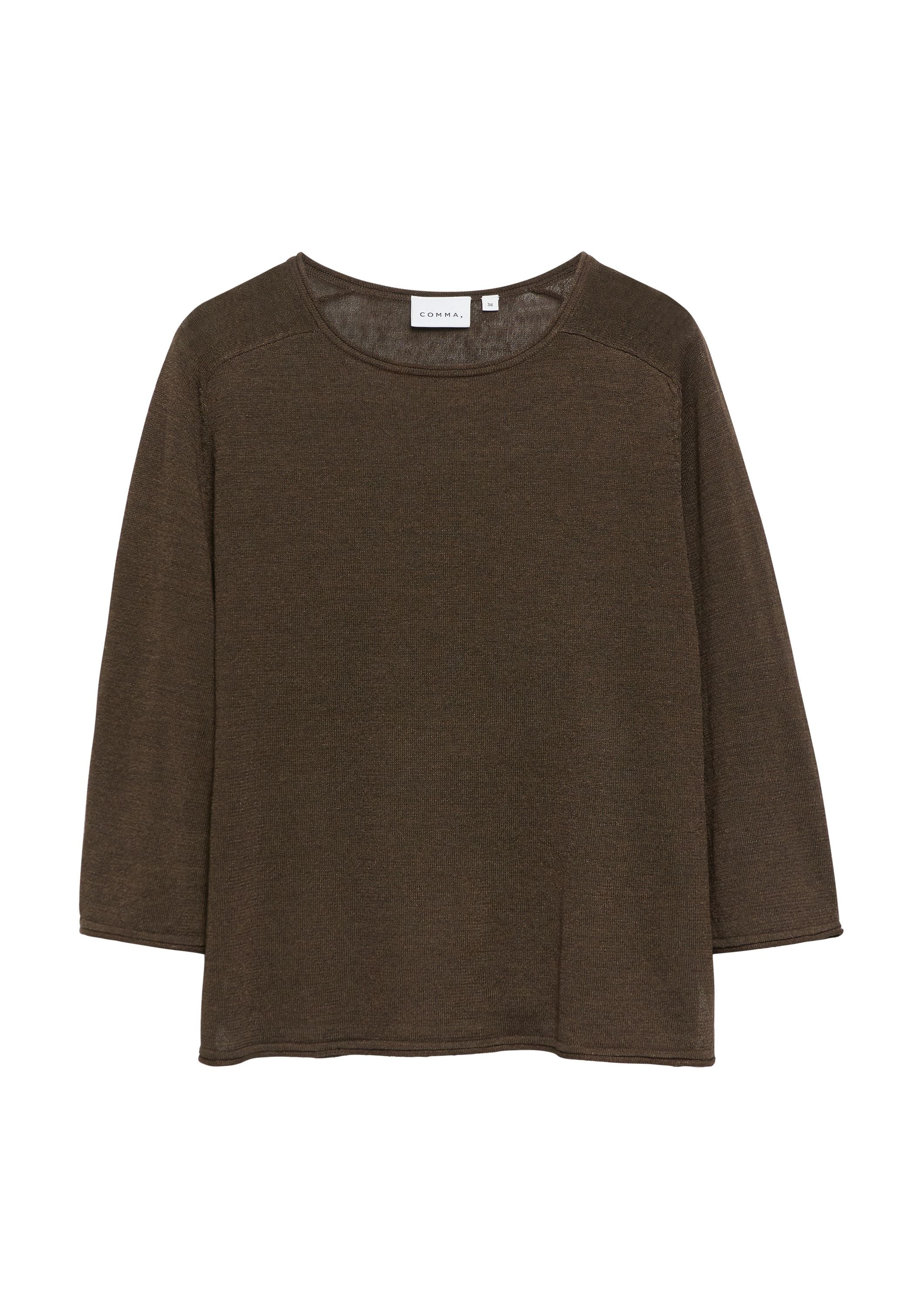 Strickpullover aus Leinenmix