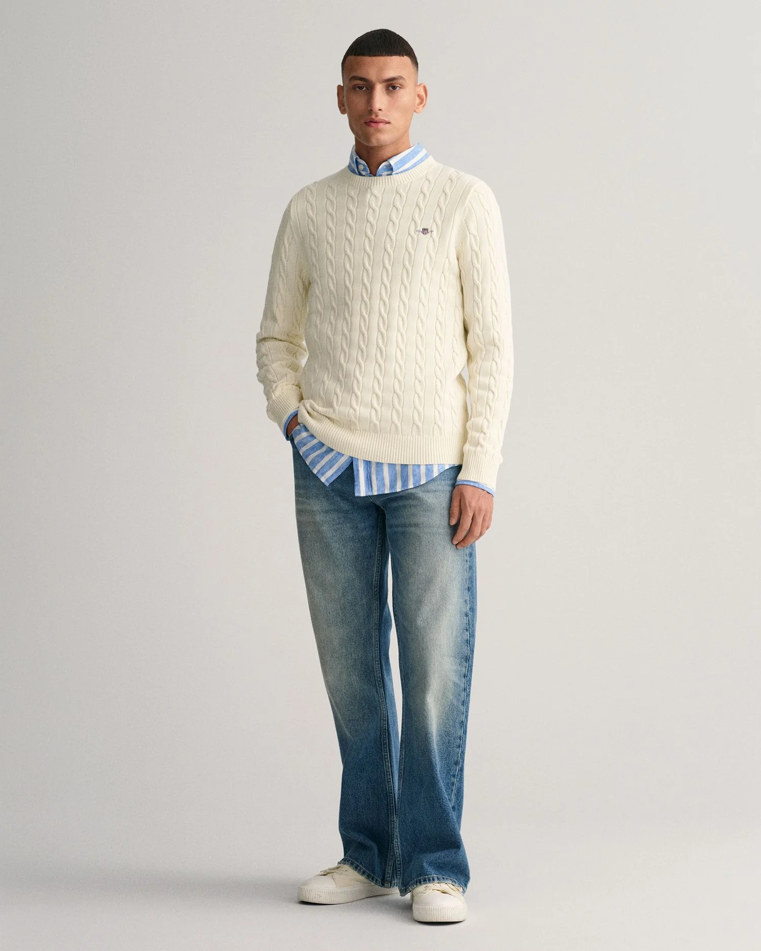Strickpullover mit Zopfmuster - Image 9
