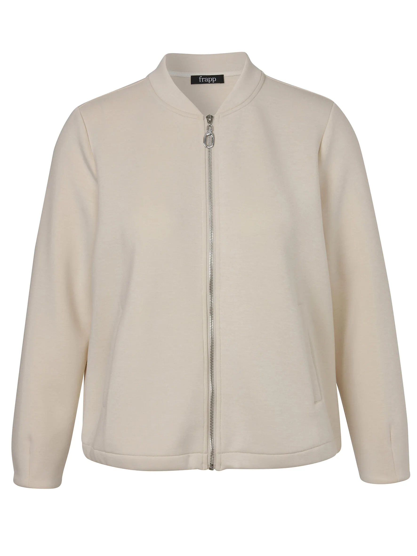 Sweatshirtjacke mit Bündchenkragen