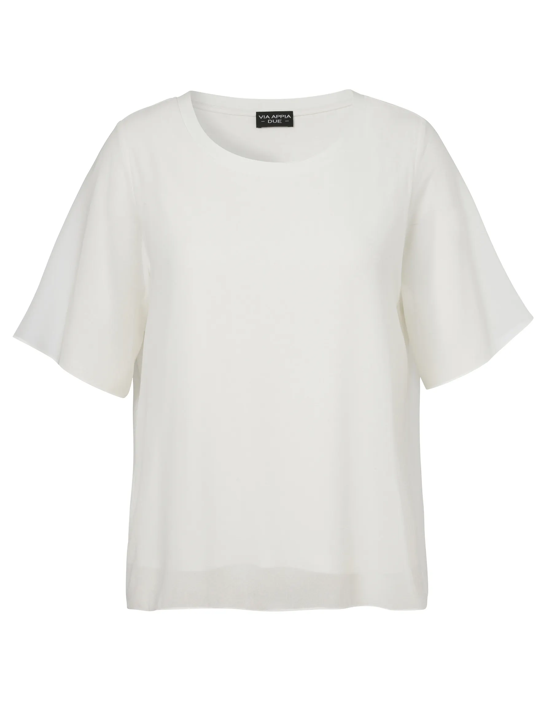 T-Shirt-Bluse mit Mesh-Layer