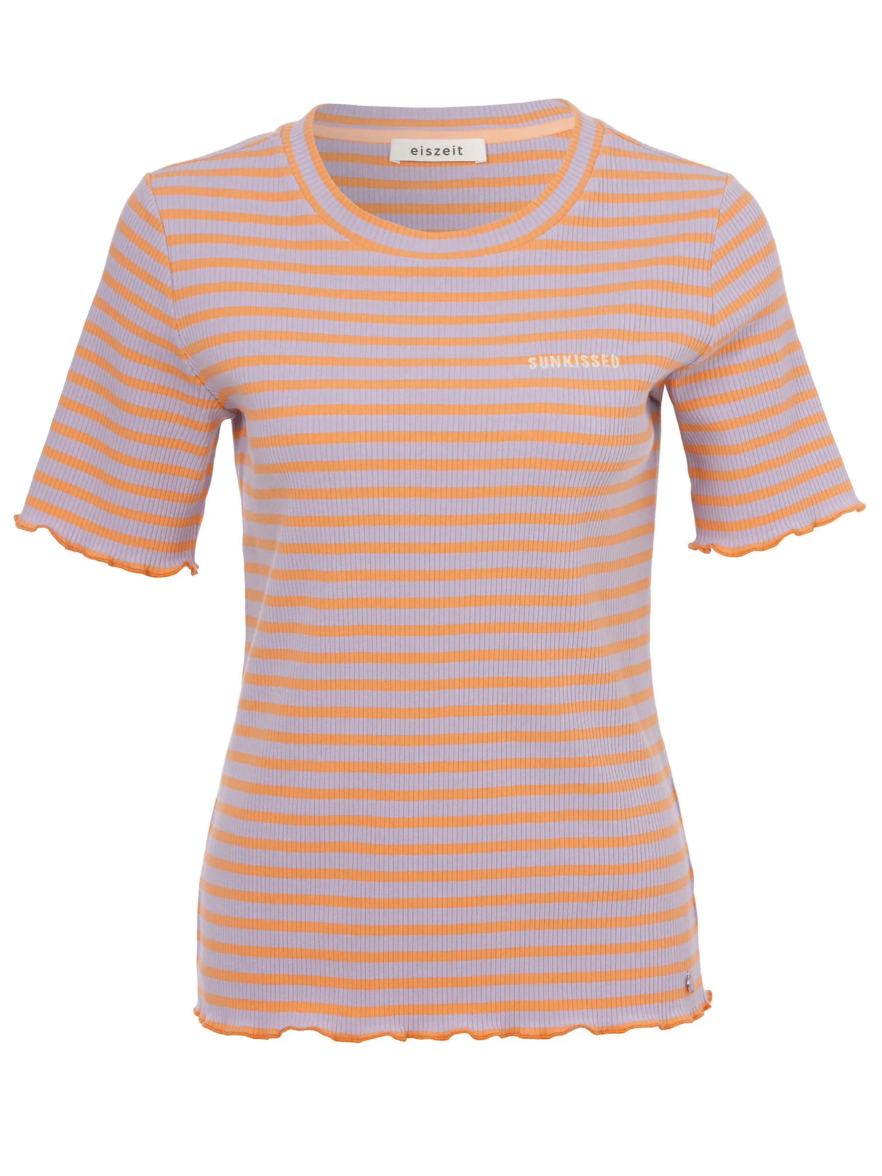 T-Shirt gestreift aus Rippstrick