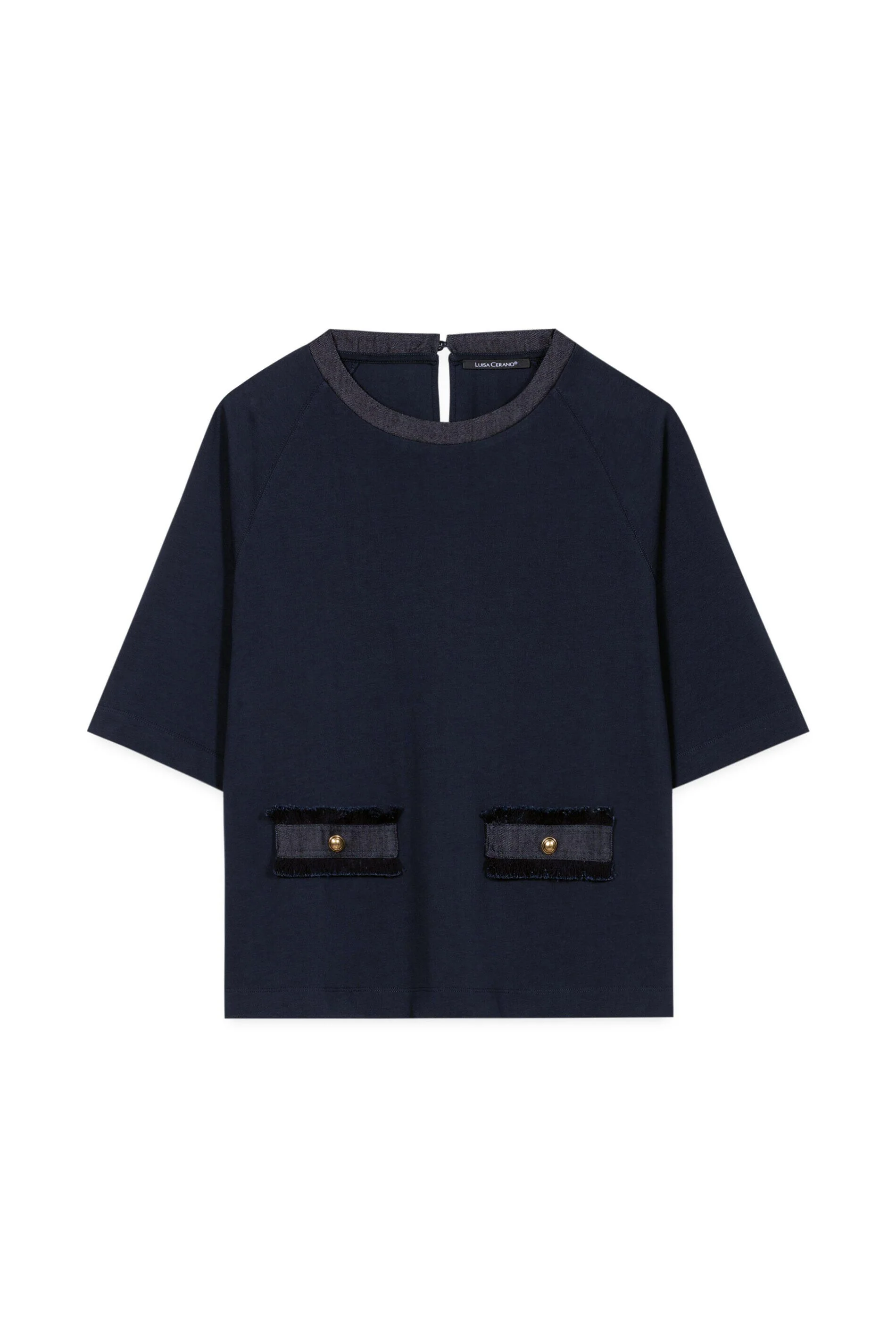 T-Shirt mit Denim-Patch