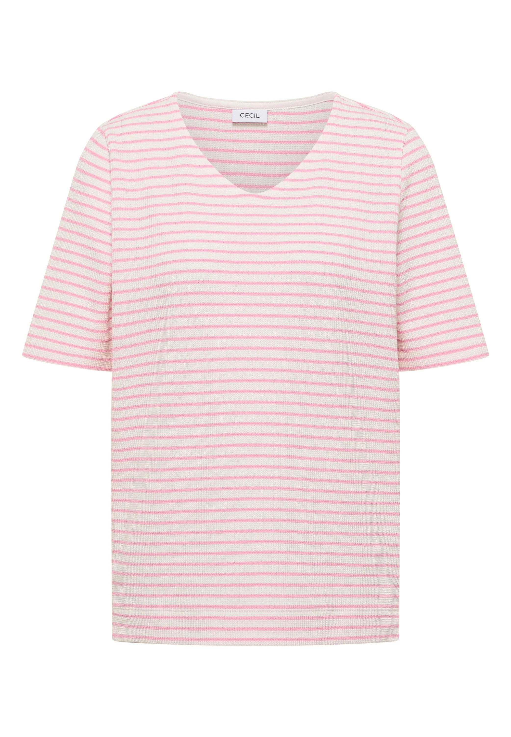 T-Shirt mit gerundetem V-Ausschnitt