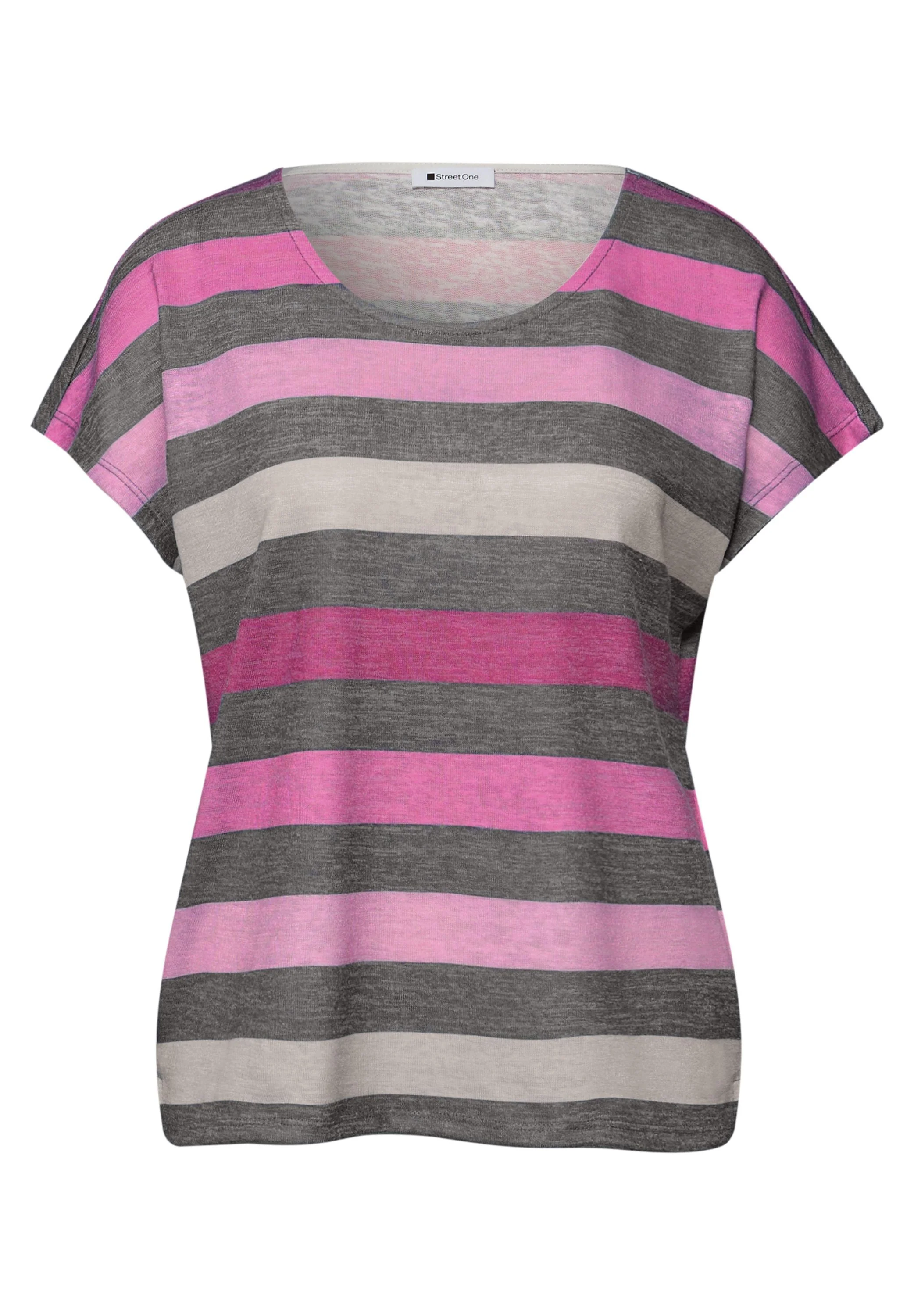 T-Shirt mit gerundetem V-Neck
