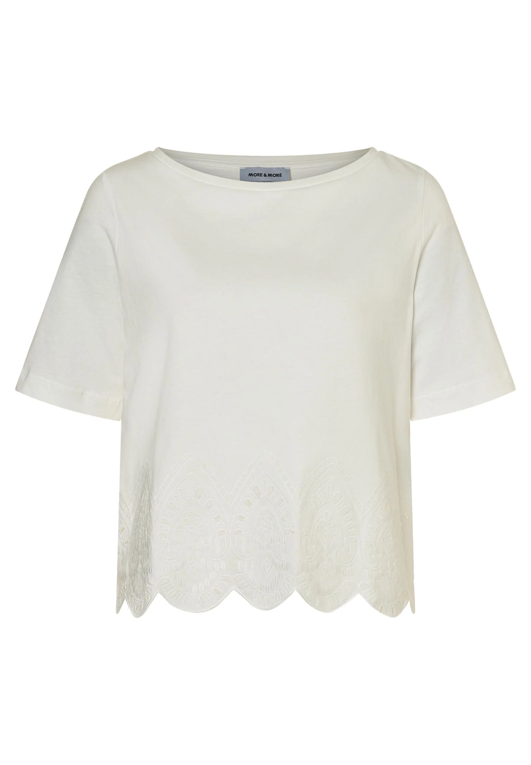 T-Shirt mit Spitzensaum