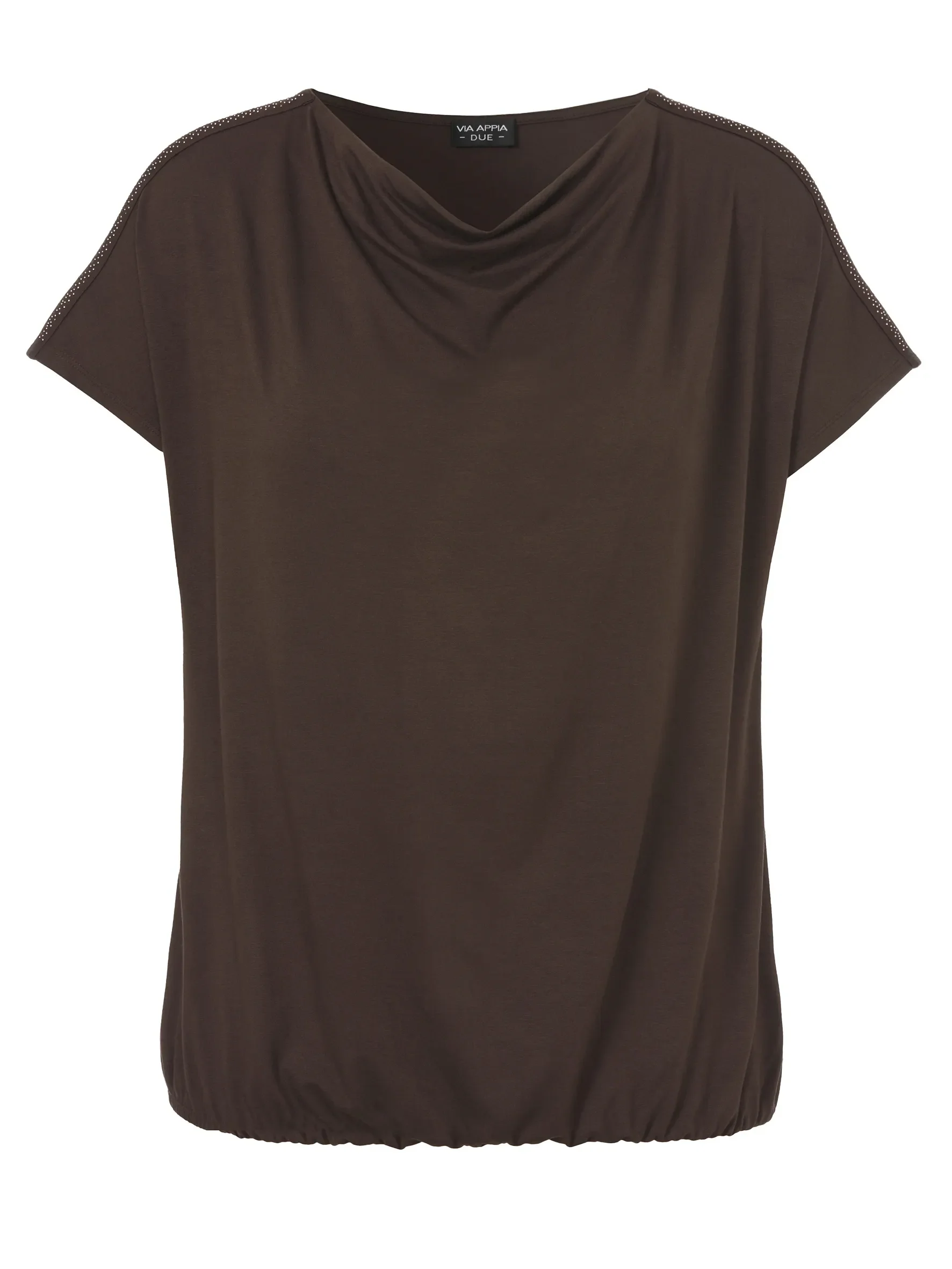 T-Shirt mit Wasserfall-Kragen