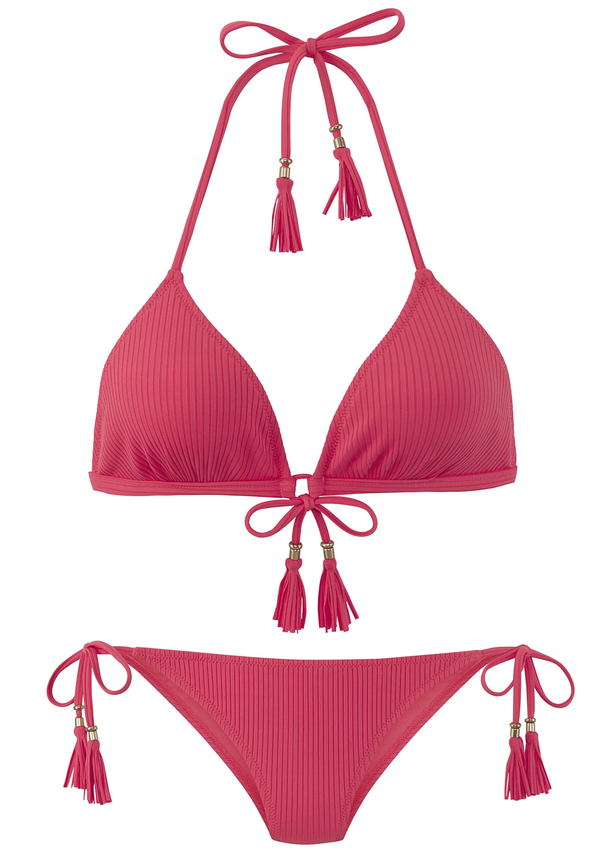 Triangel-Bikini-Set gerippt