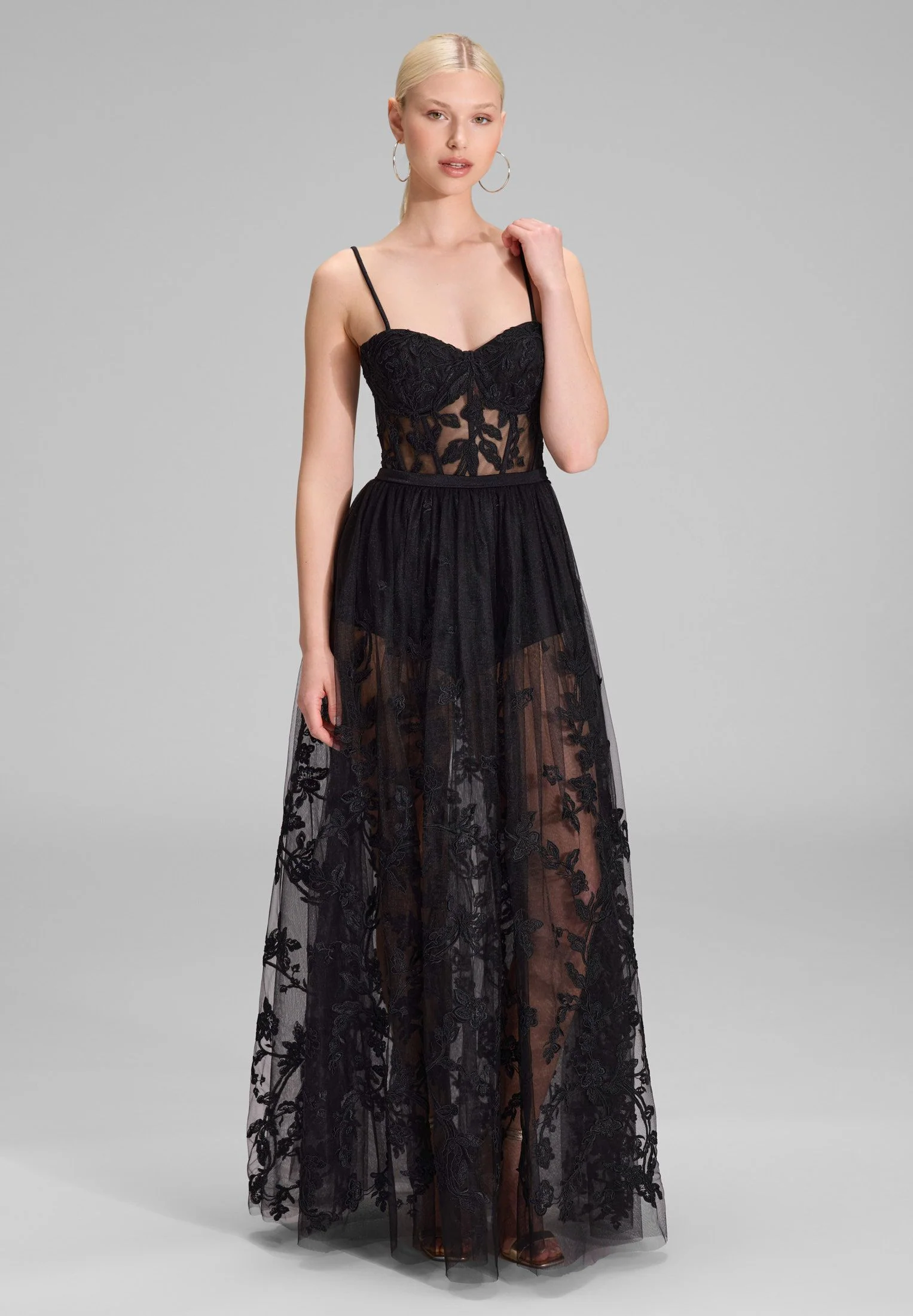 Tüllkleid Maxi mit semitransparentem Rock - Image 4