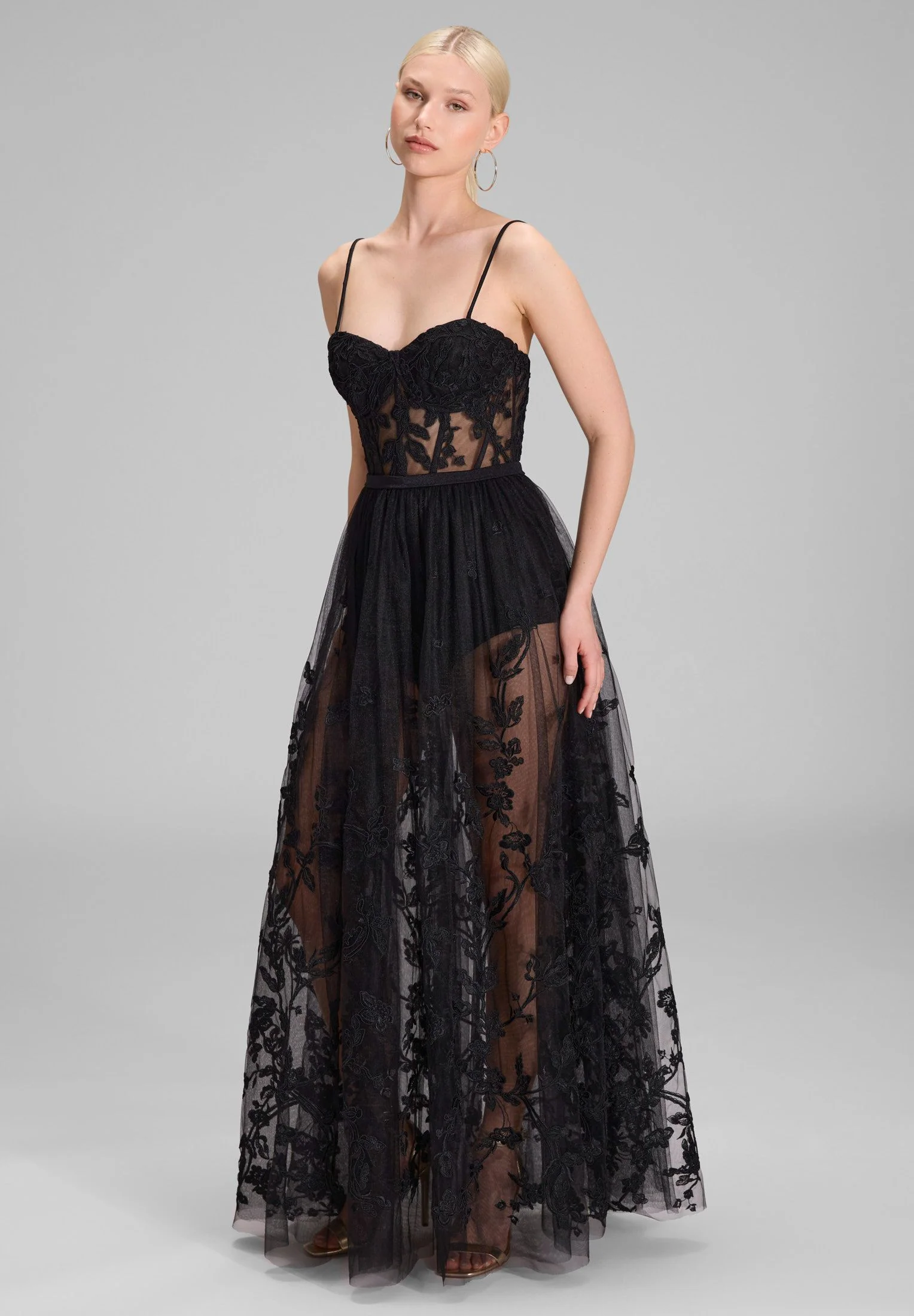 Tüllkleid Maxi mit semitransparentem Rock - Image 7
