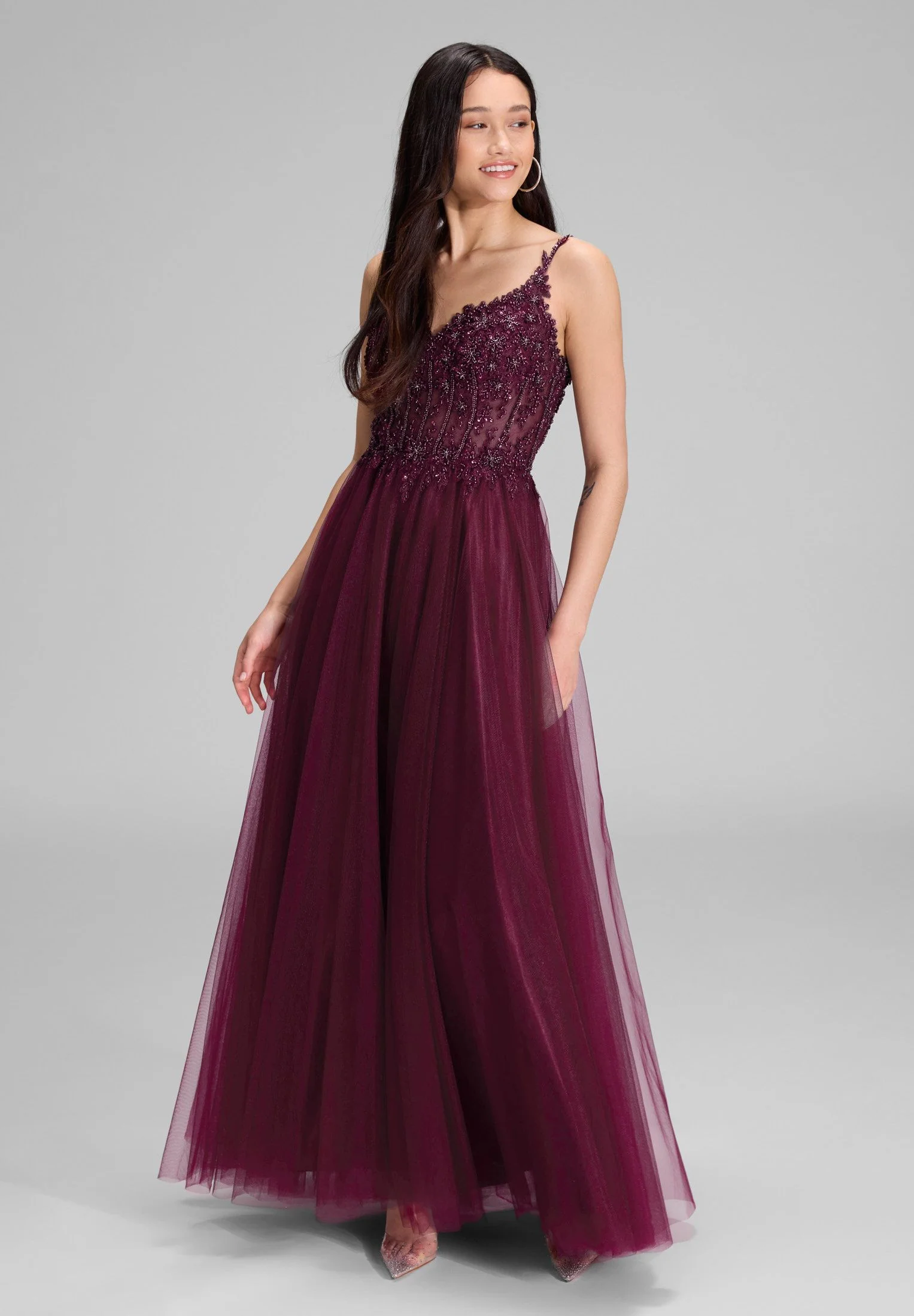 Tüllkleid Maxi mit Stickerei - Image 3