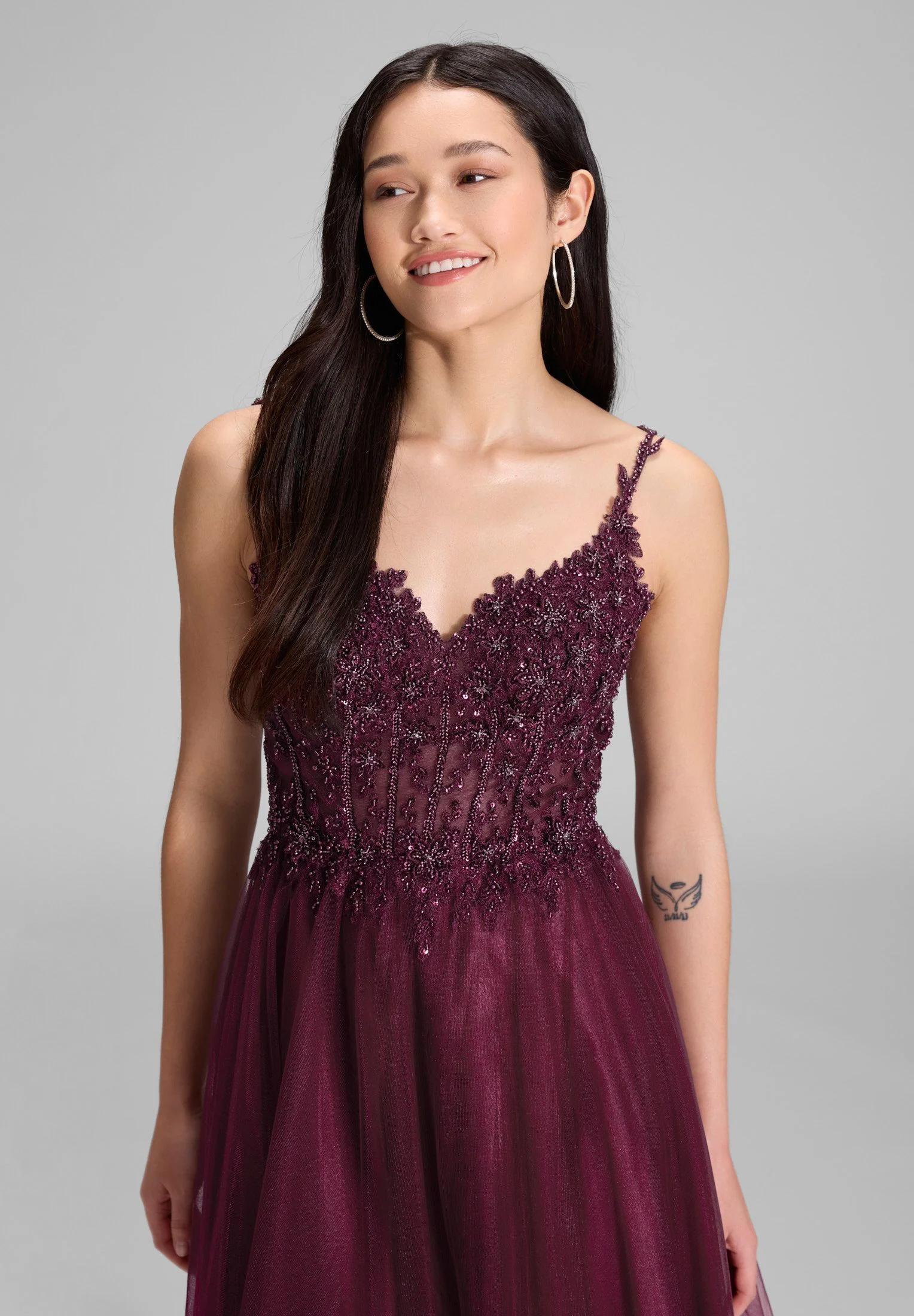 Tüllkleid Maxi mit Stickerei - Image 4