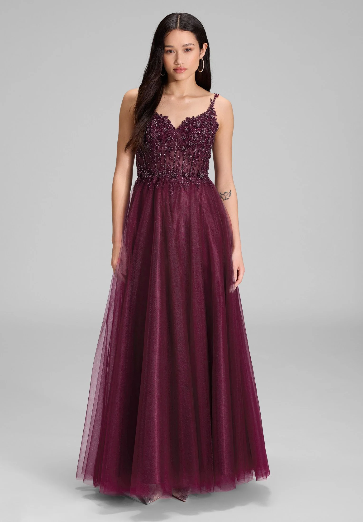 Tüllkleid Maxi mit Stickerei - Image 6