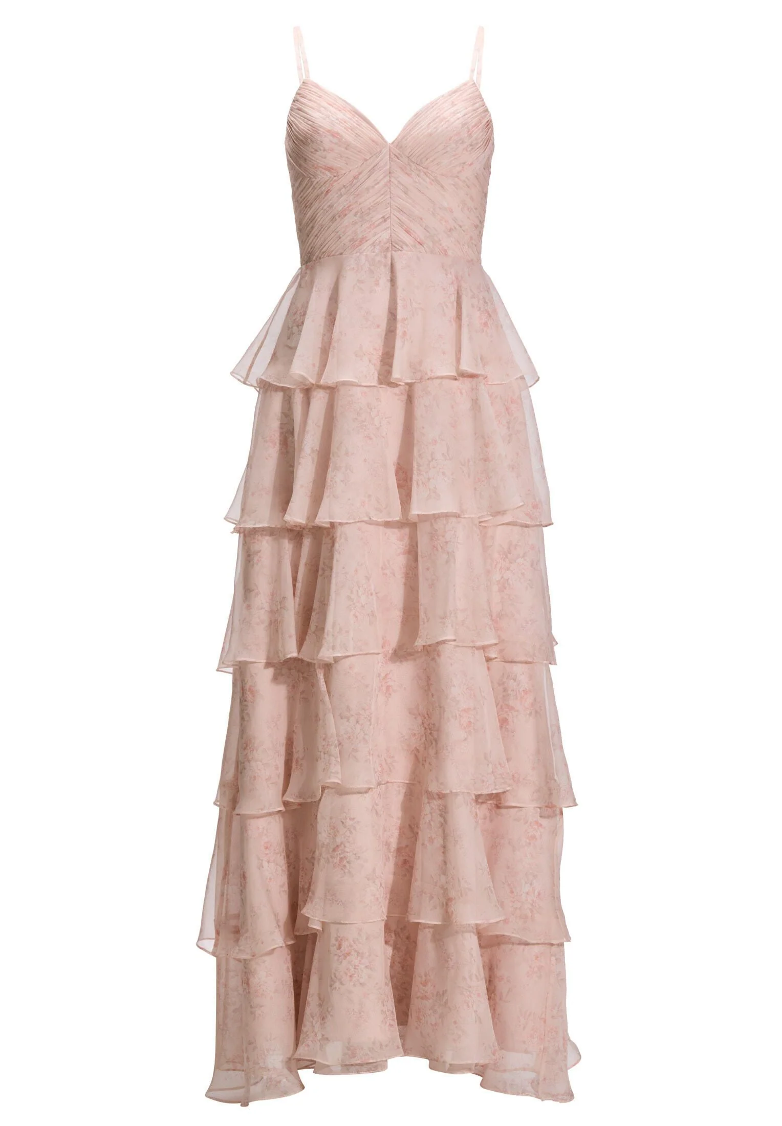 Volantkleid Maxi aus Chiffon