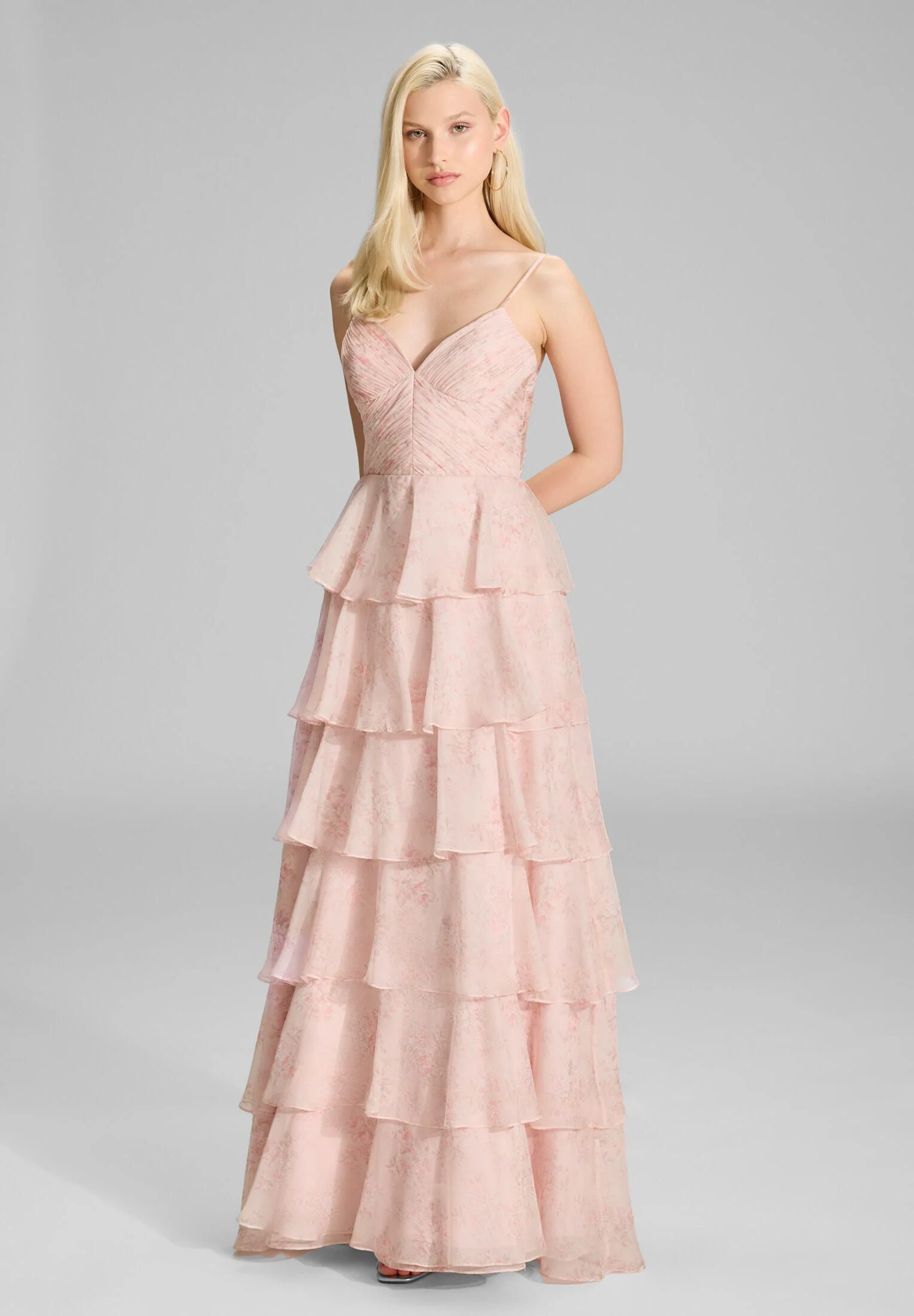 Volantkleid Maxi aus Chiffon - Image 3